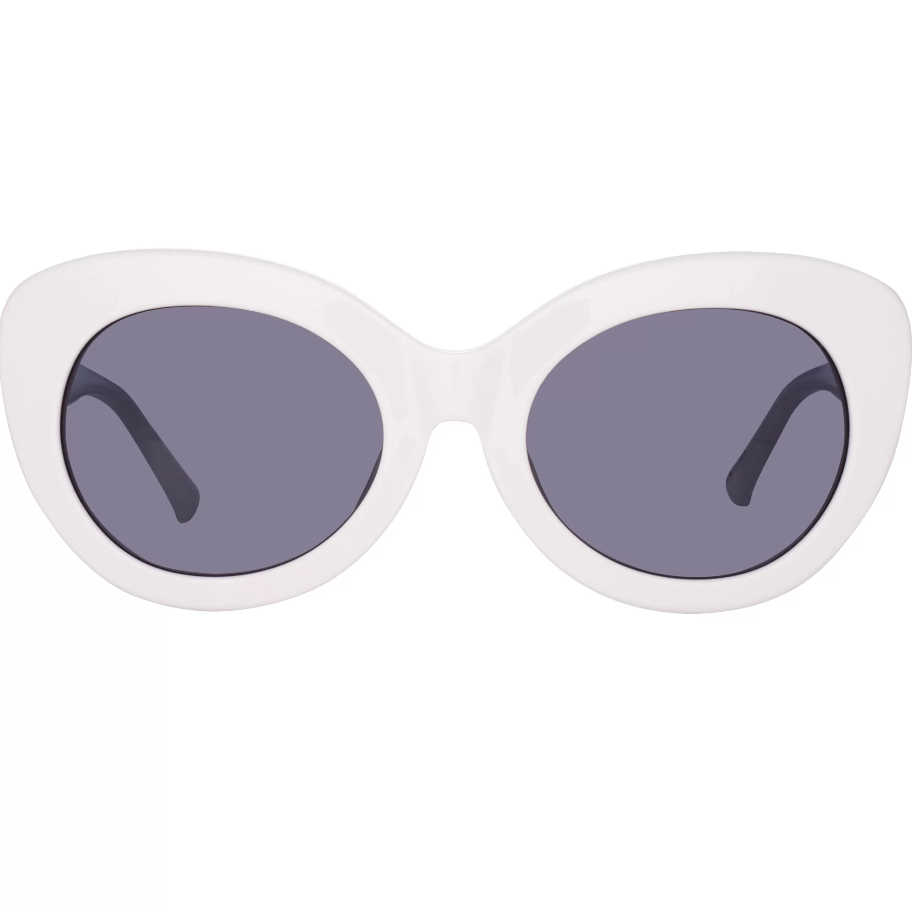 LINDA FARROW (U.K.) Agnes Cat Eye Sunglasses in White