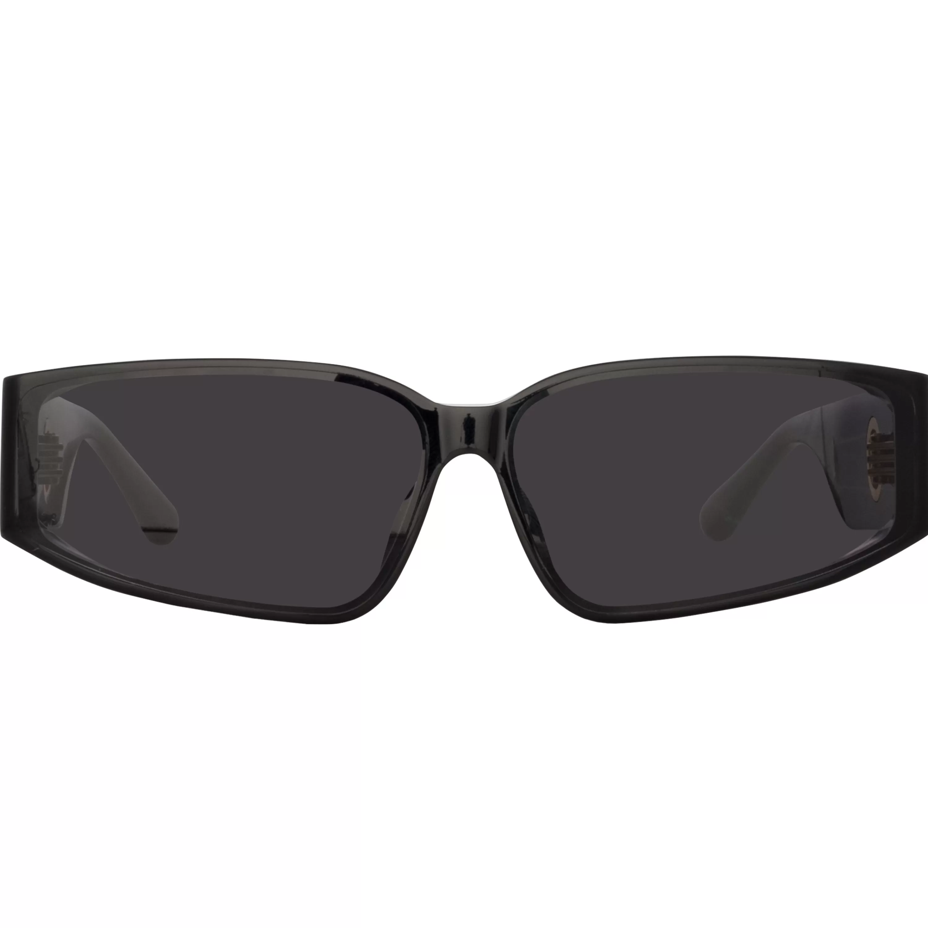 Women LINDA FARROW (U.K.) Alexis Angular Sunglasses in Black