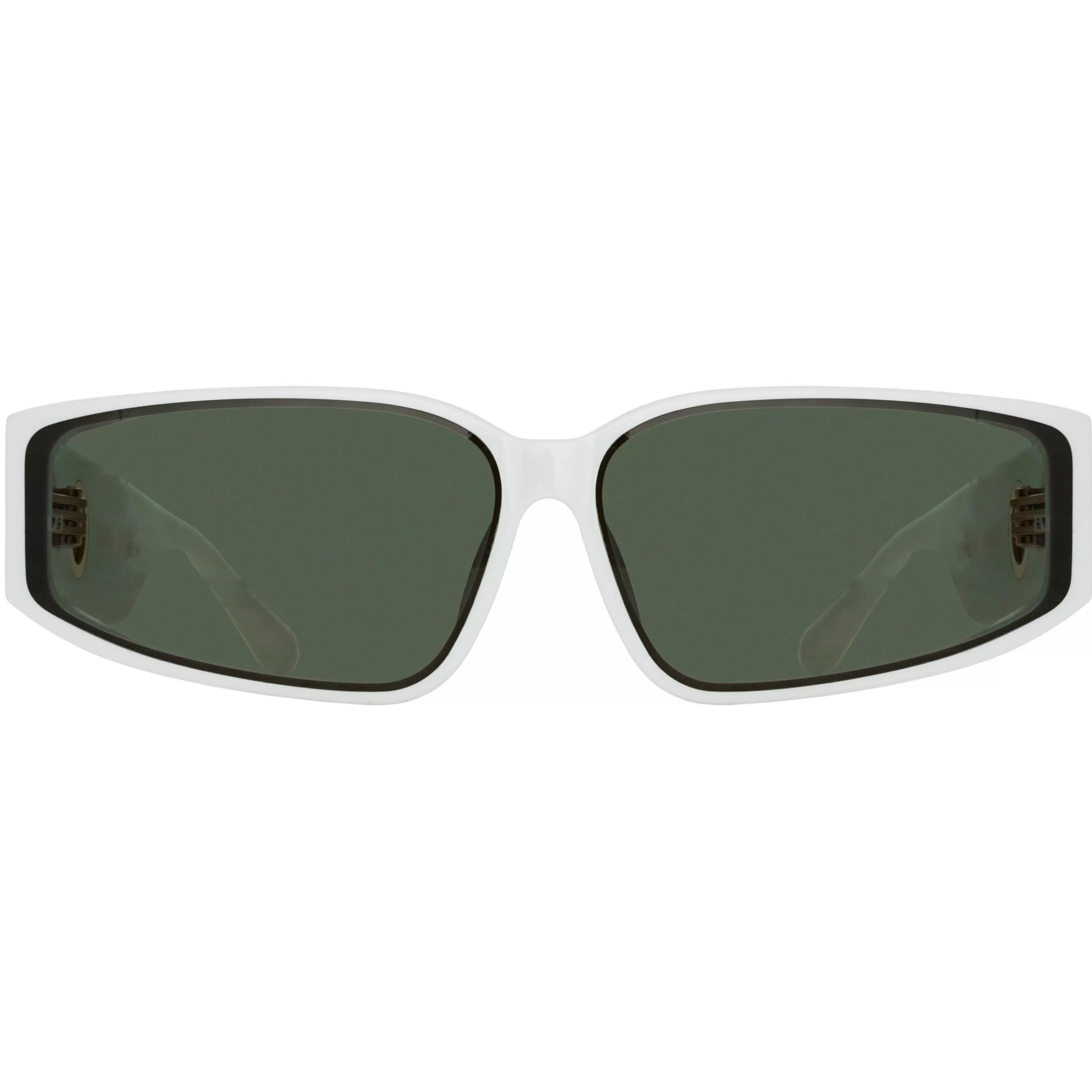 Women LINDA FARROW (U.K.) Alexis Angular Sunglasses in White