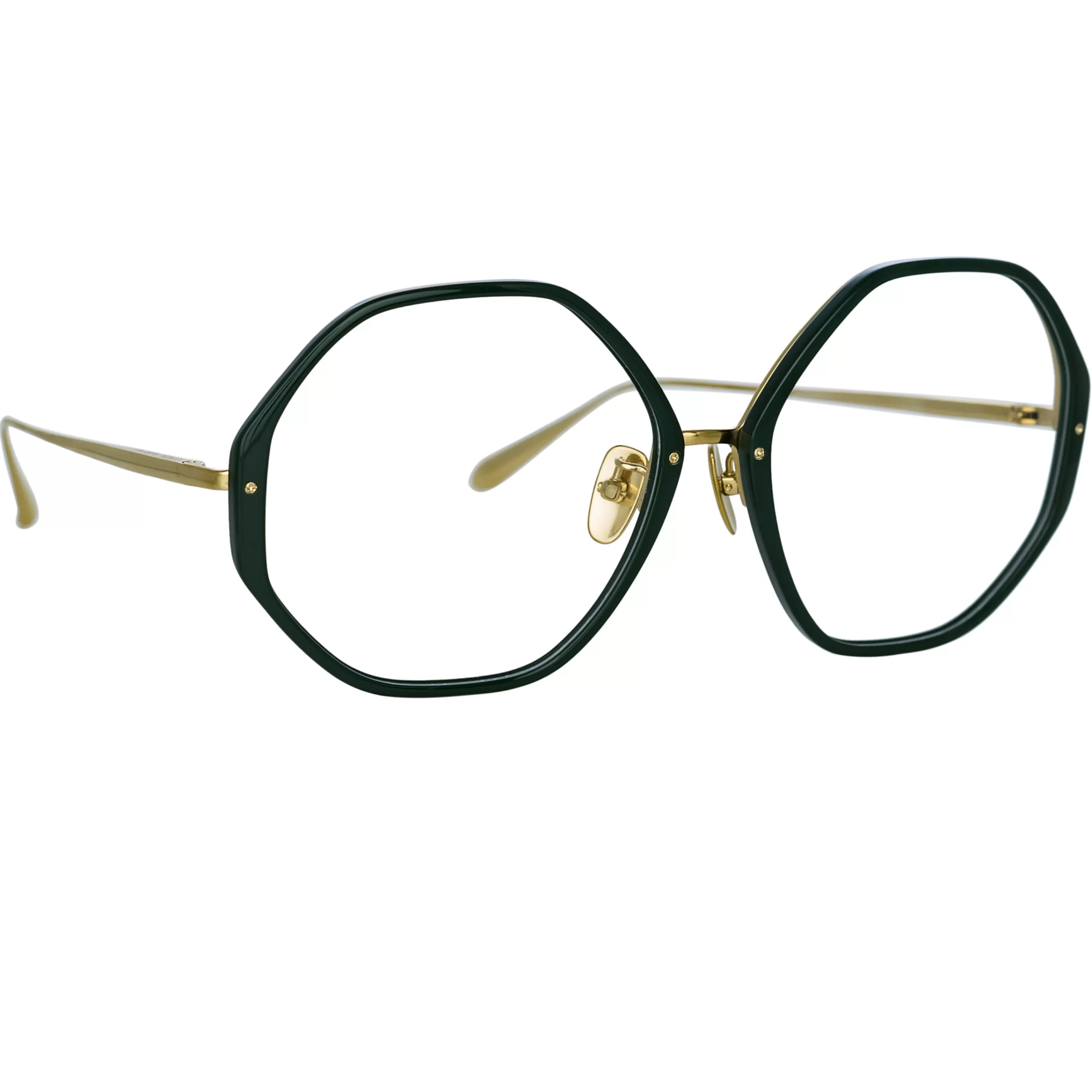Women LINDA FARROW (U.K.) Alona Hexagon Optical Frame in Green