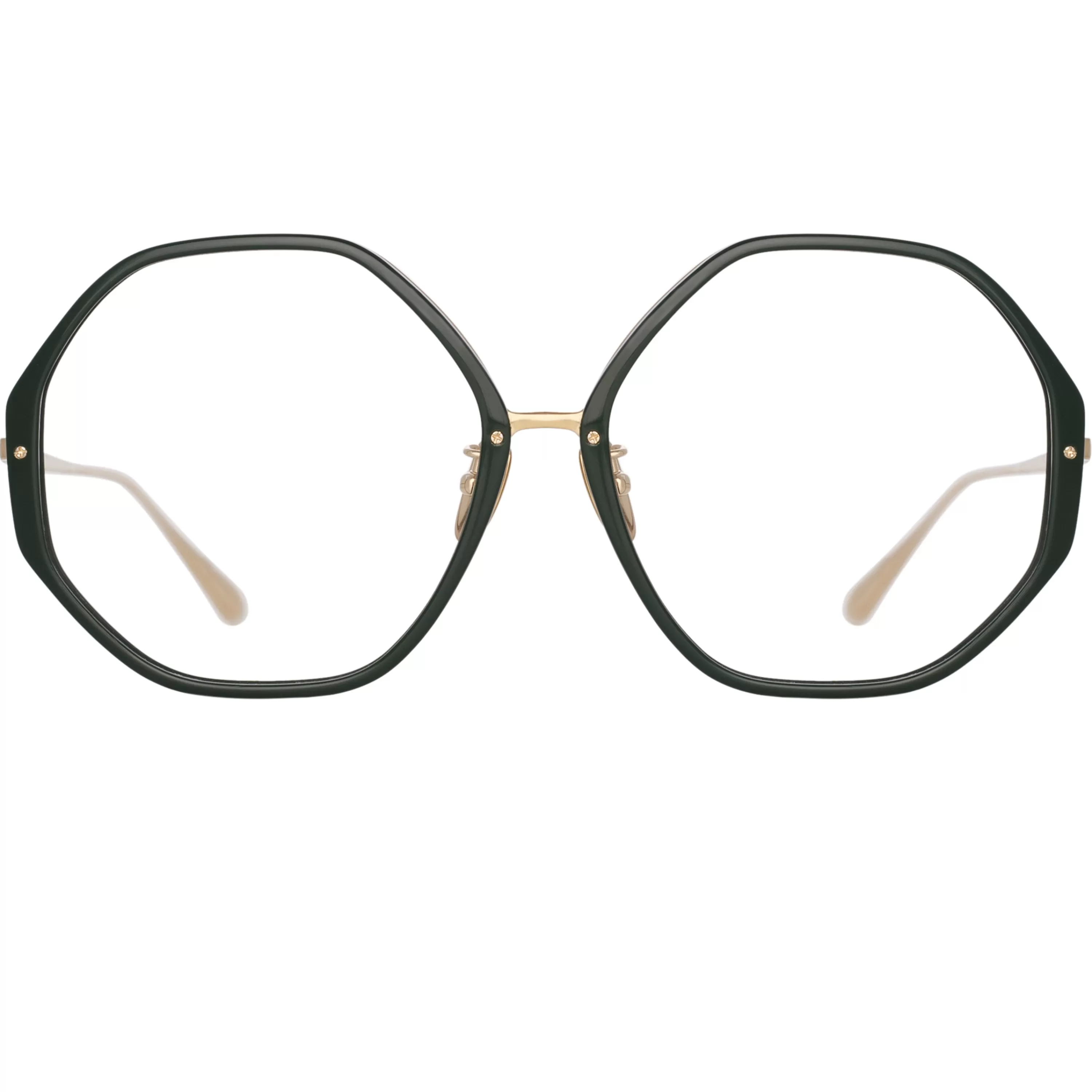 Women LINDA FARROW (U.K.) Alona Hexagon Optical Frame in Green