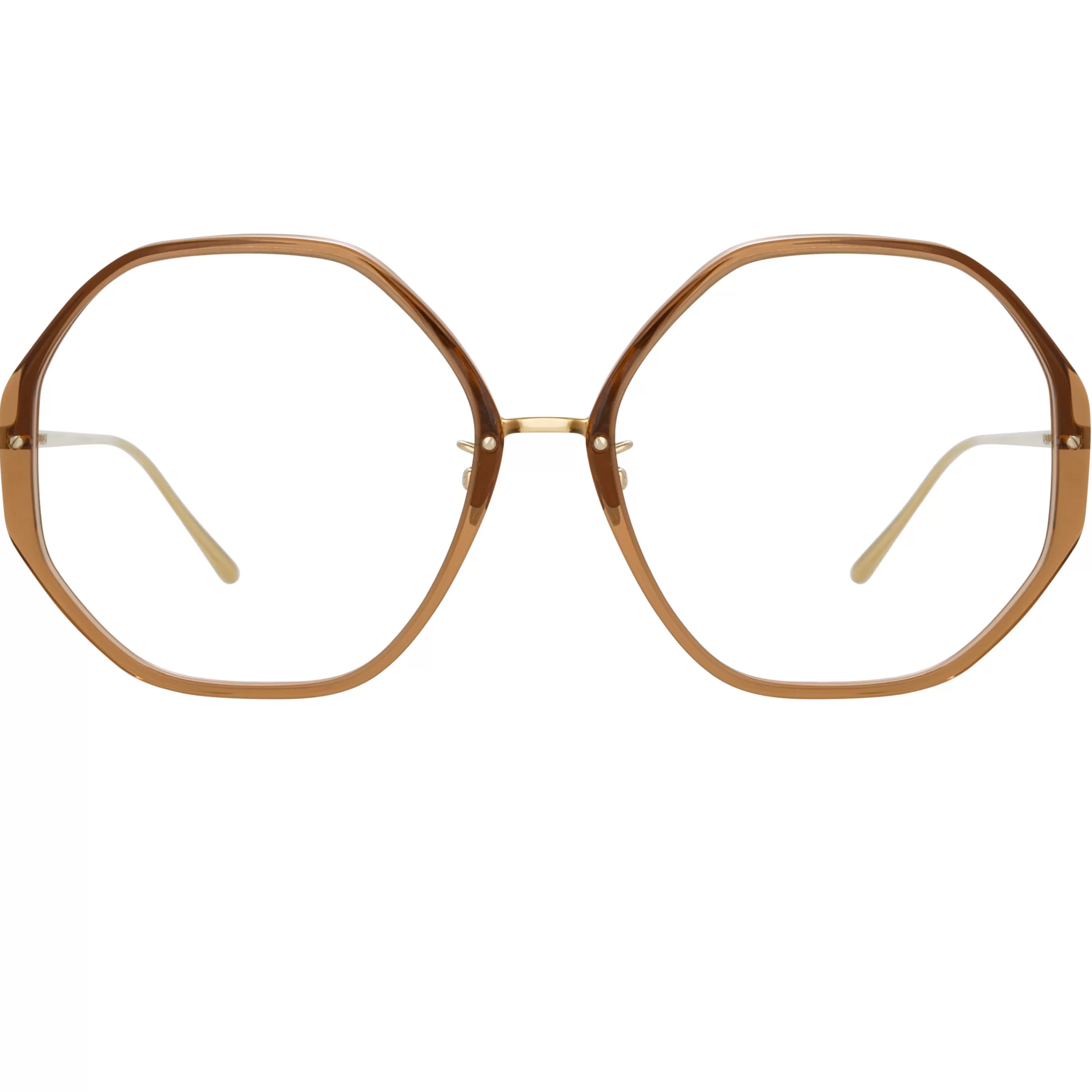 LINDA FARROW (U.K.) Alona Oversized Optical Frame in Tobacco