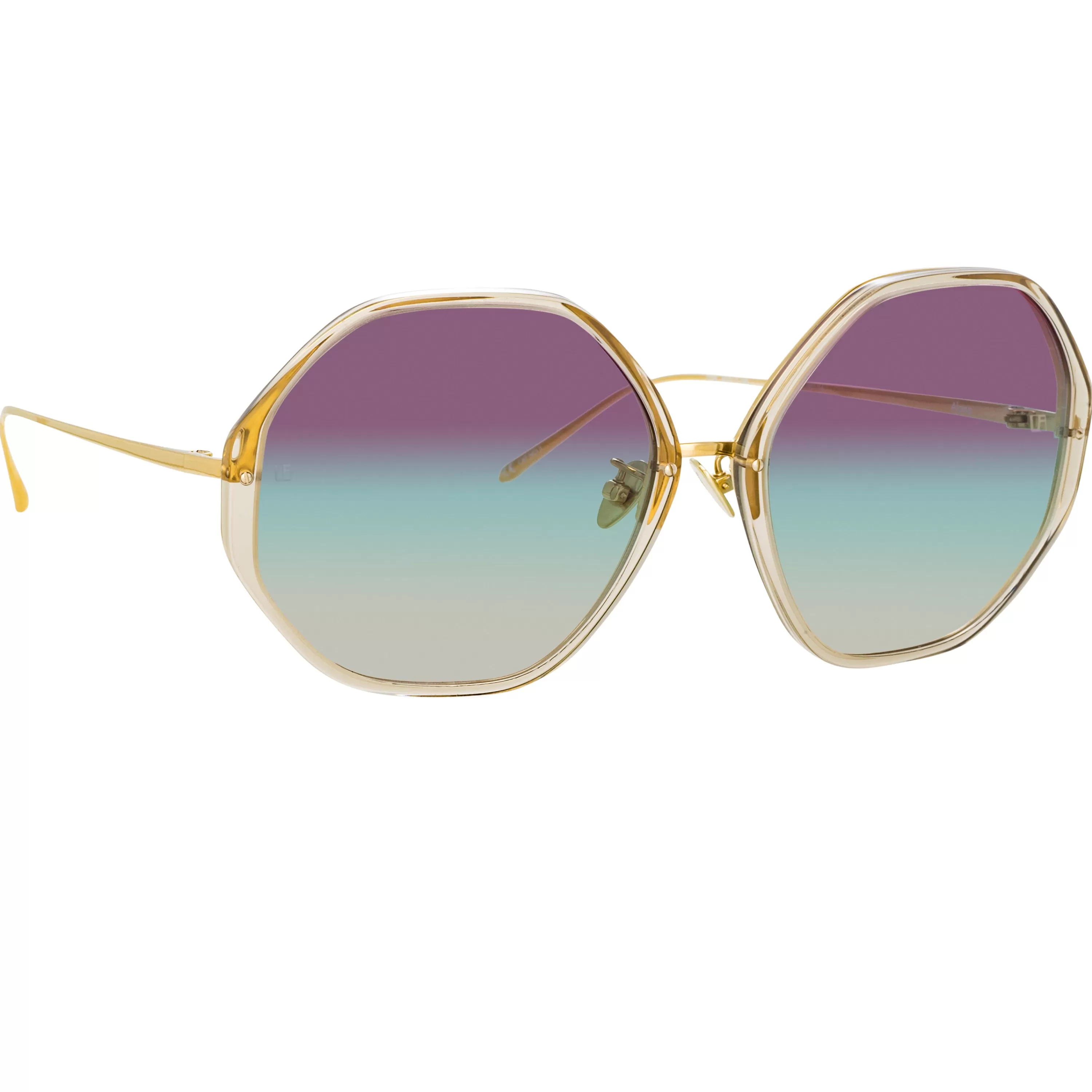 LINDA FARROW (INT'L) Alona Oversized Sunglasses in Truffle