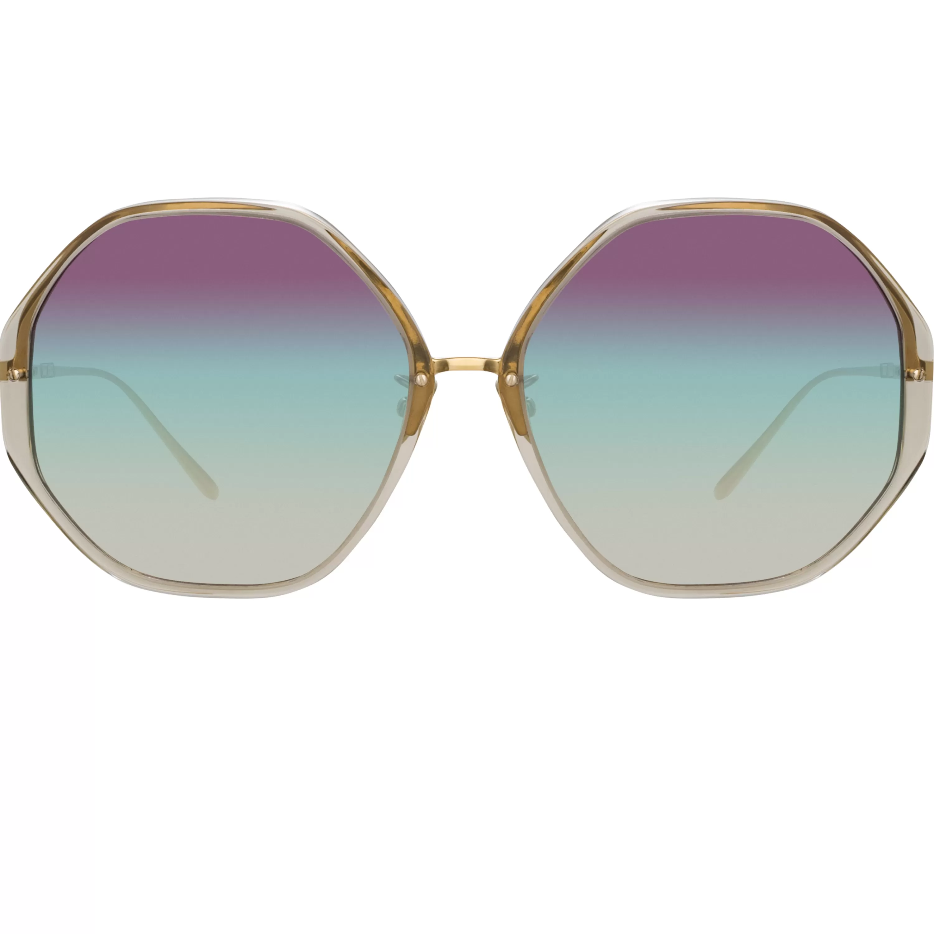 LINDA FARROW (INT'L) Alona Oversized Sunglasses in Truffle
