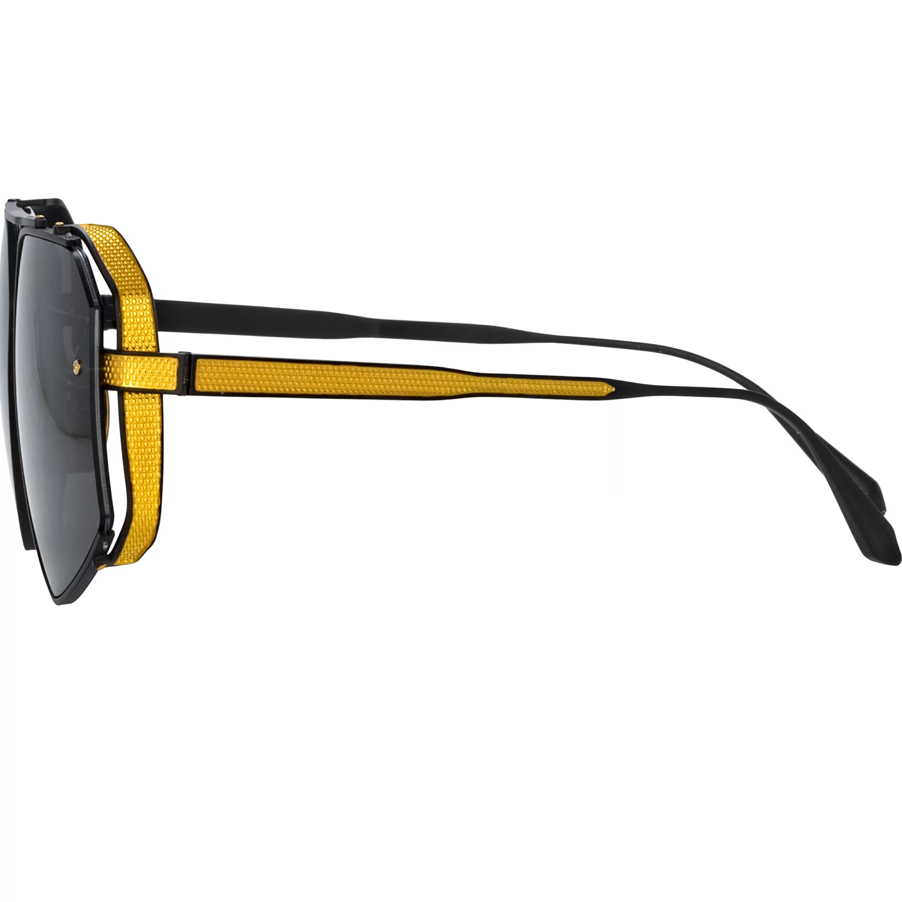 amar_aviator_sunglasses_in_matt_nickel_3.webp Women LINDA FARROW (U.K.) Amar Aviator Sunglasses in Matt Nickel