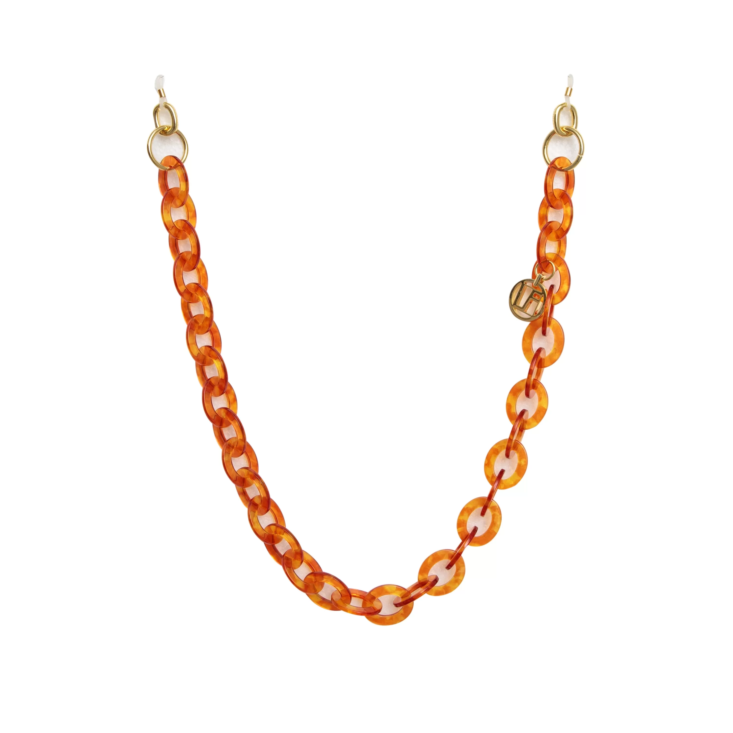 LINDA FARROW (U.K.) Amber Tortoiseshell Oval Chain