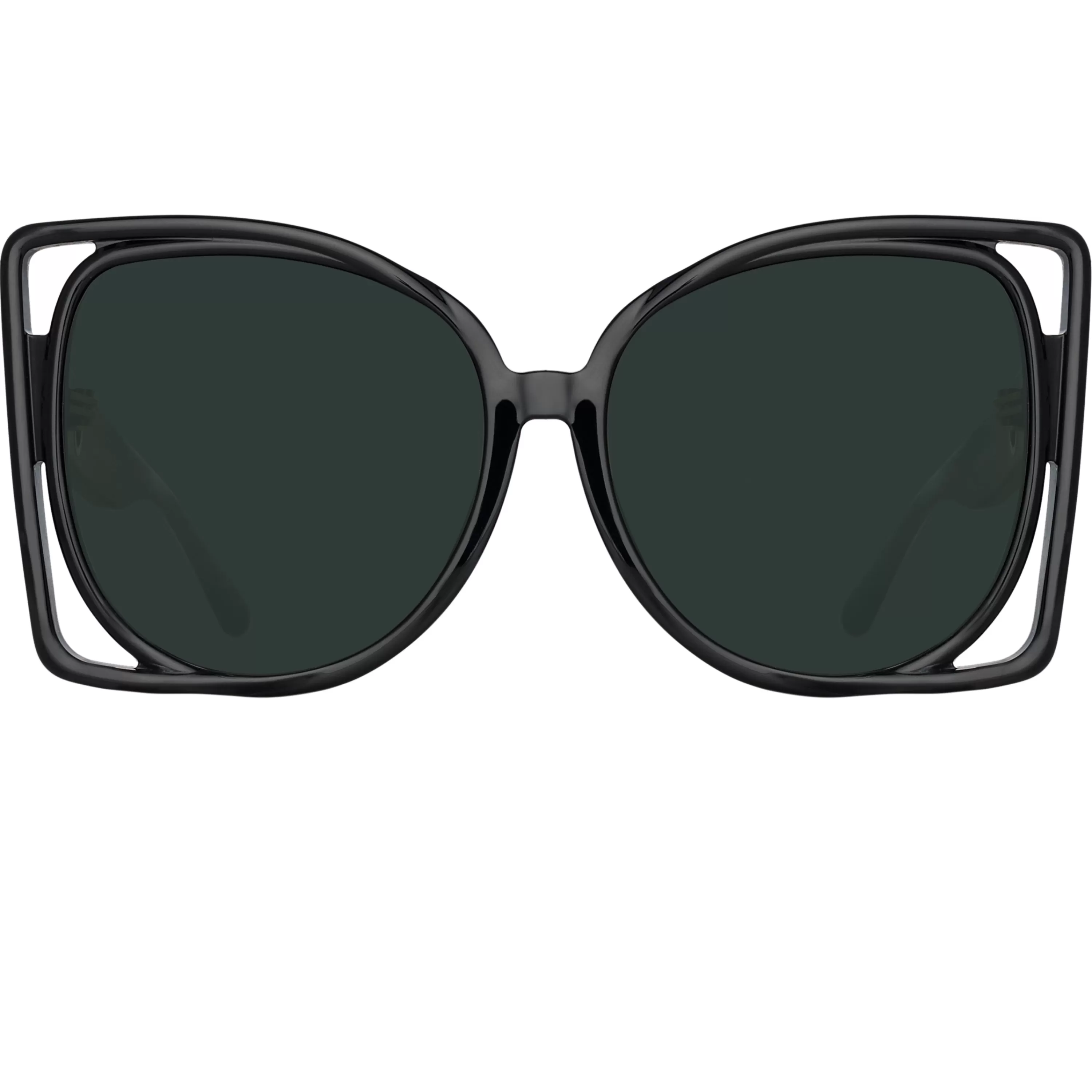 Women LINDA FARROW (U.K.) Astra Cat Eye Sunglasses in Black