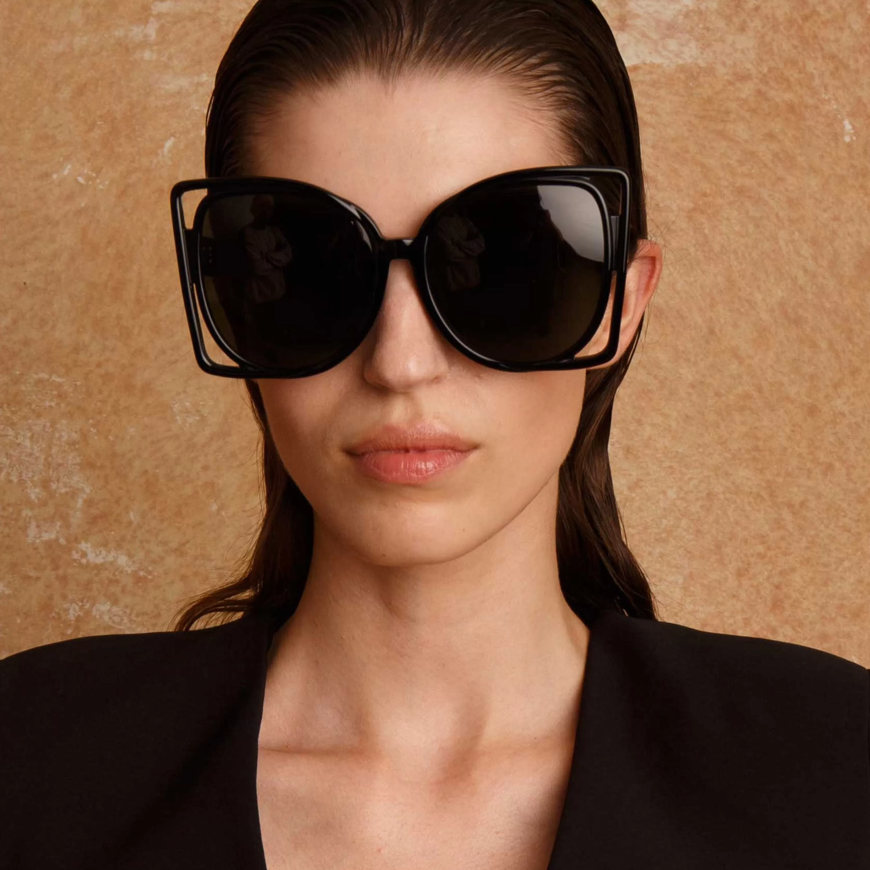 astra_cat_eye_sunglasses_in_black_4.webp Women LINDA FARROW (U.K.) Astra Cat Eye Sunglasses in Black