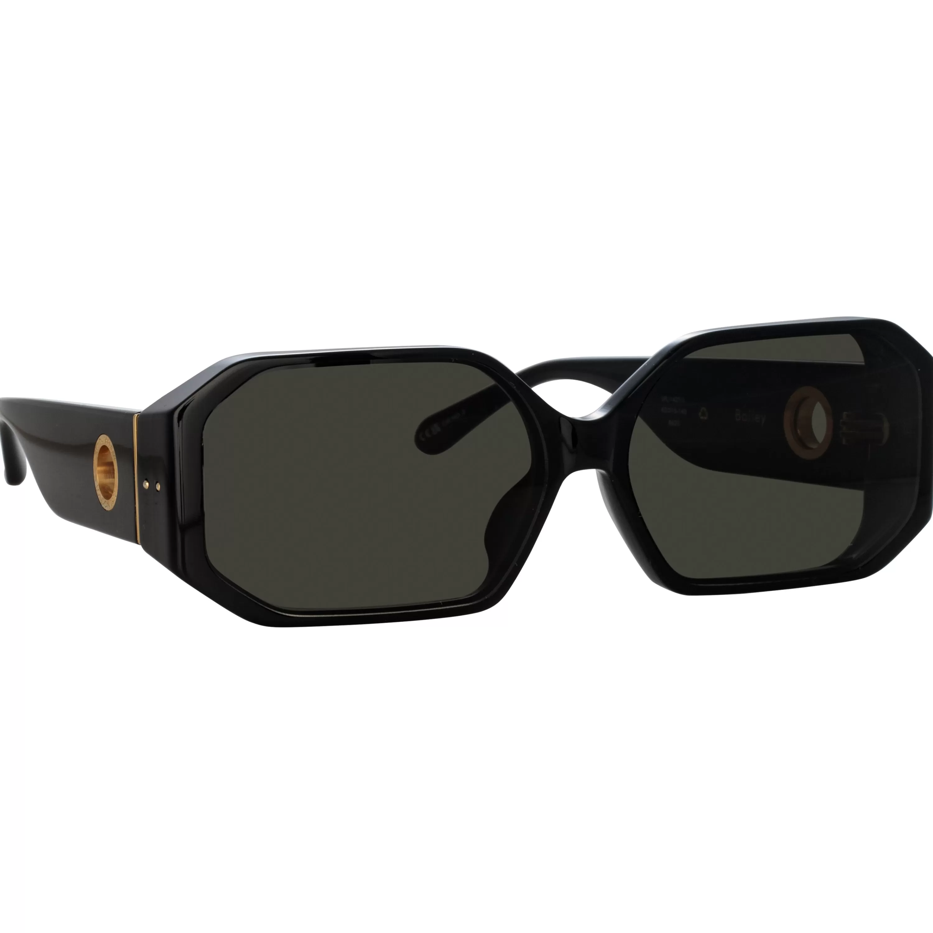 bailey_angular_sunglasses_in_black_2.webp Women LINDA FARROW (U.K.) Bailey Angular Sunglasses in Black