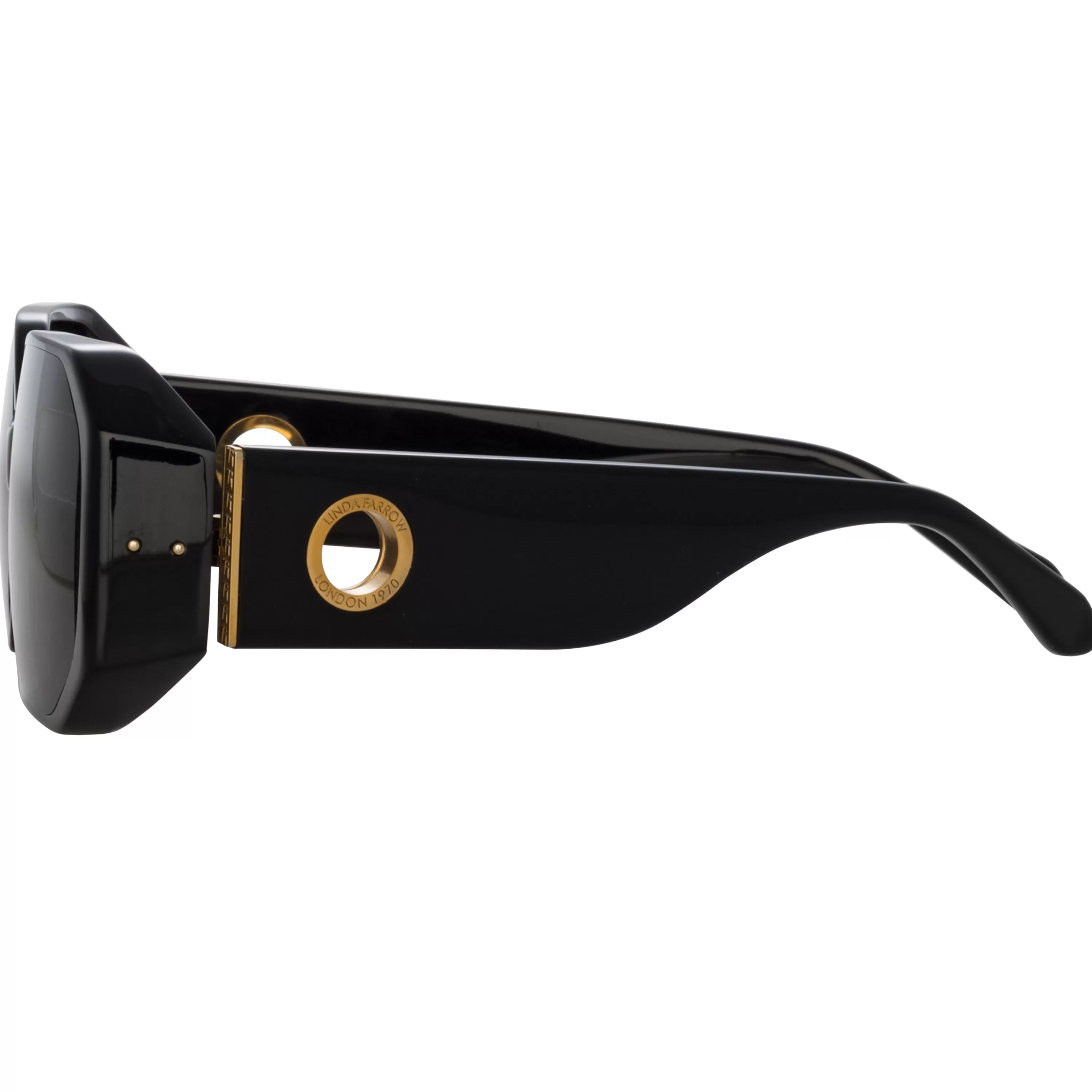 bailey_angular_sunglasses_in_black_3.webp Women LINDA FARROW (U.K.) Bailey Angular Sunglasses in Black