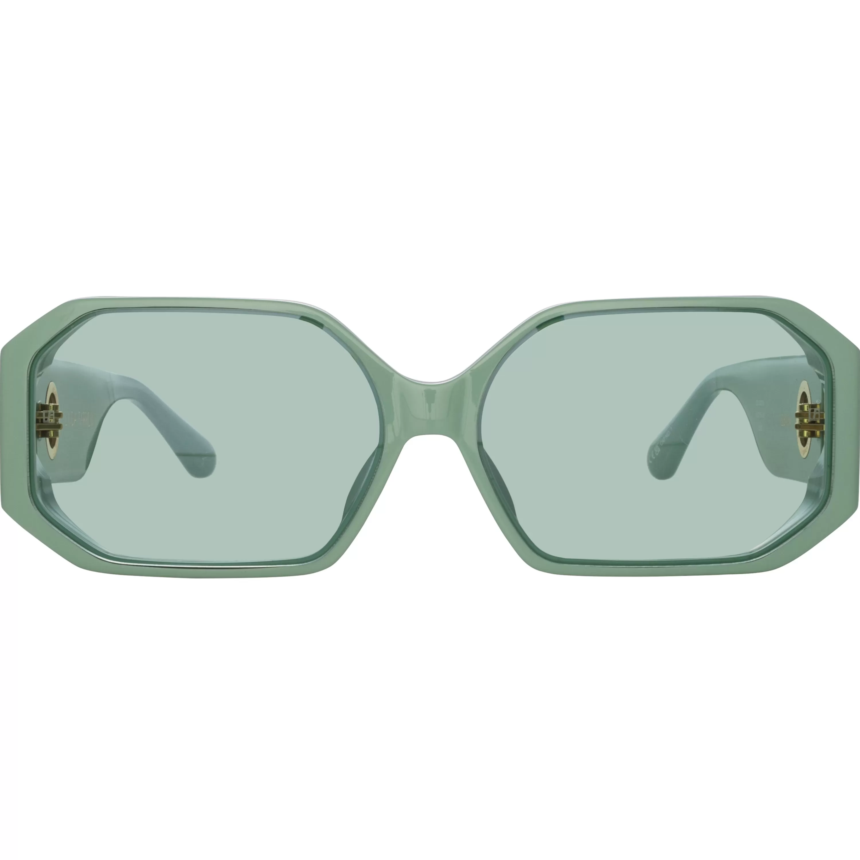 Women LINDA FARROW (U.K.) Bailey Angular Sunglasses in Peppermint