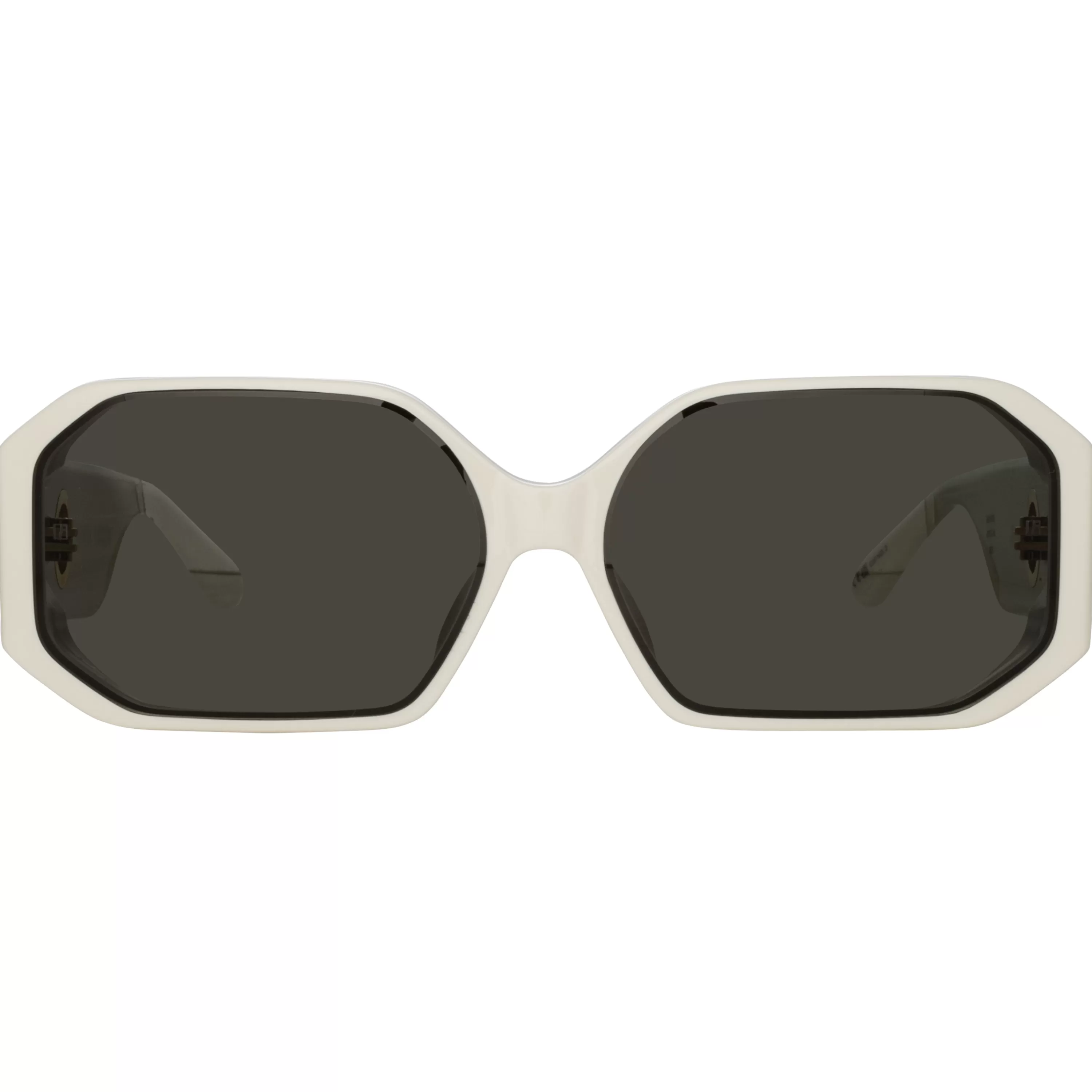 Women LINDA FARROW (U.K.) Bailey Angular Sunglasses in White