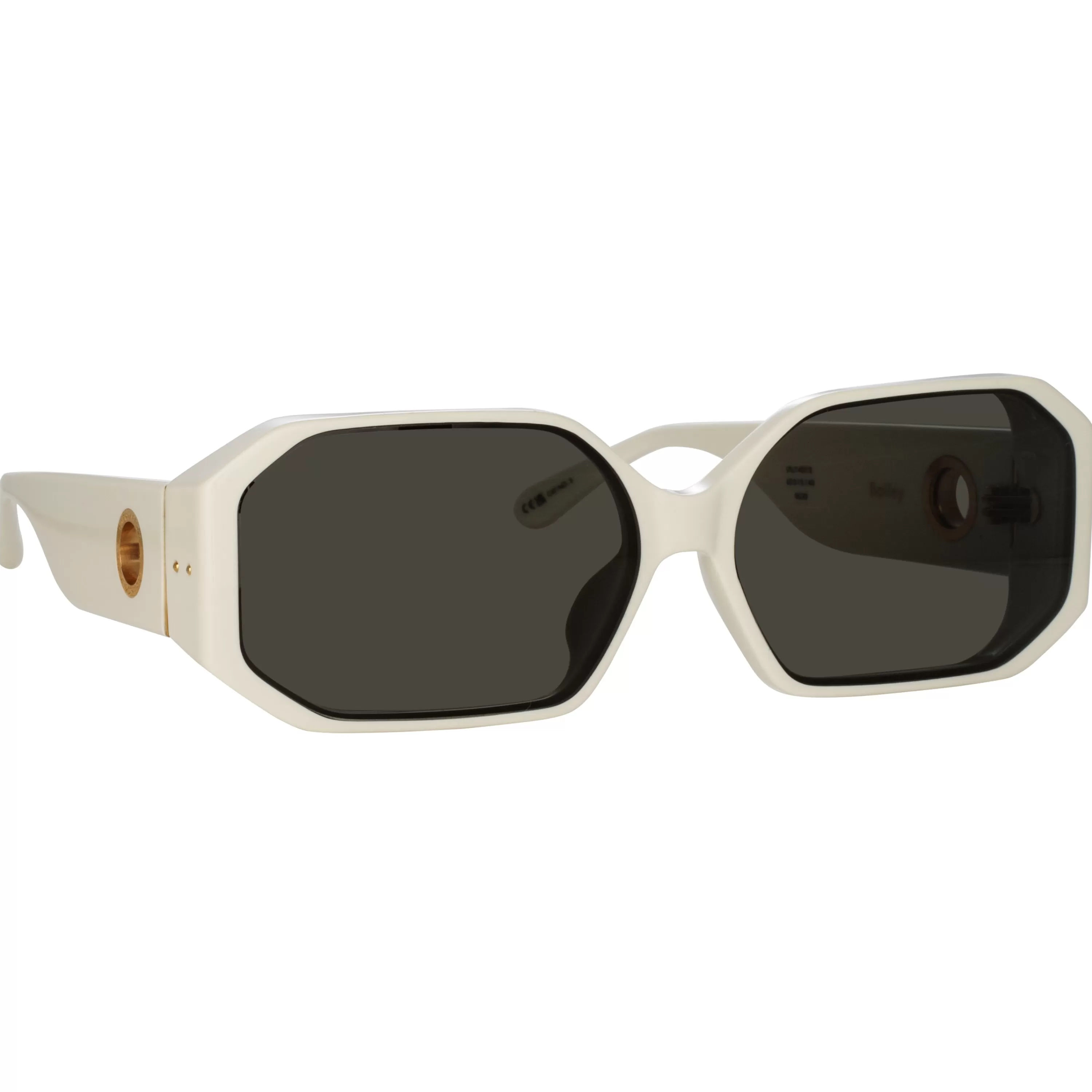 bailey_angular_sunglasses_in_white_2.webp Women LINDA FARROW (U.K.) Bailey Angular Sunglasses in White
