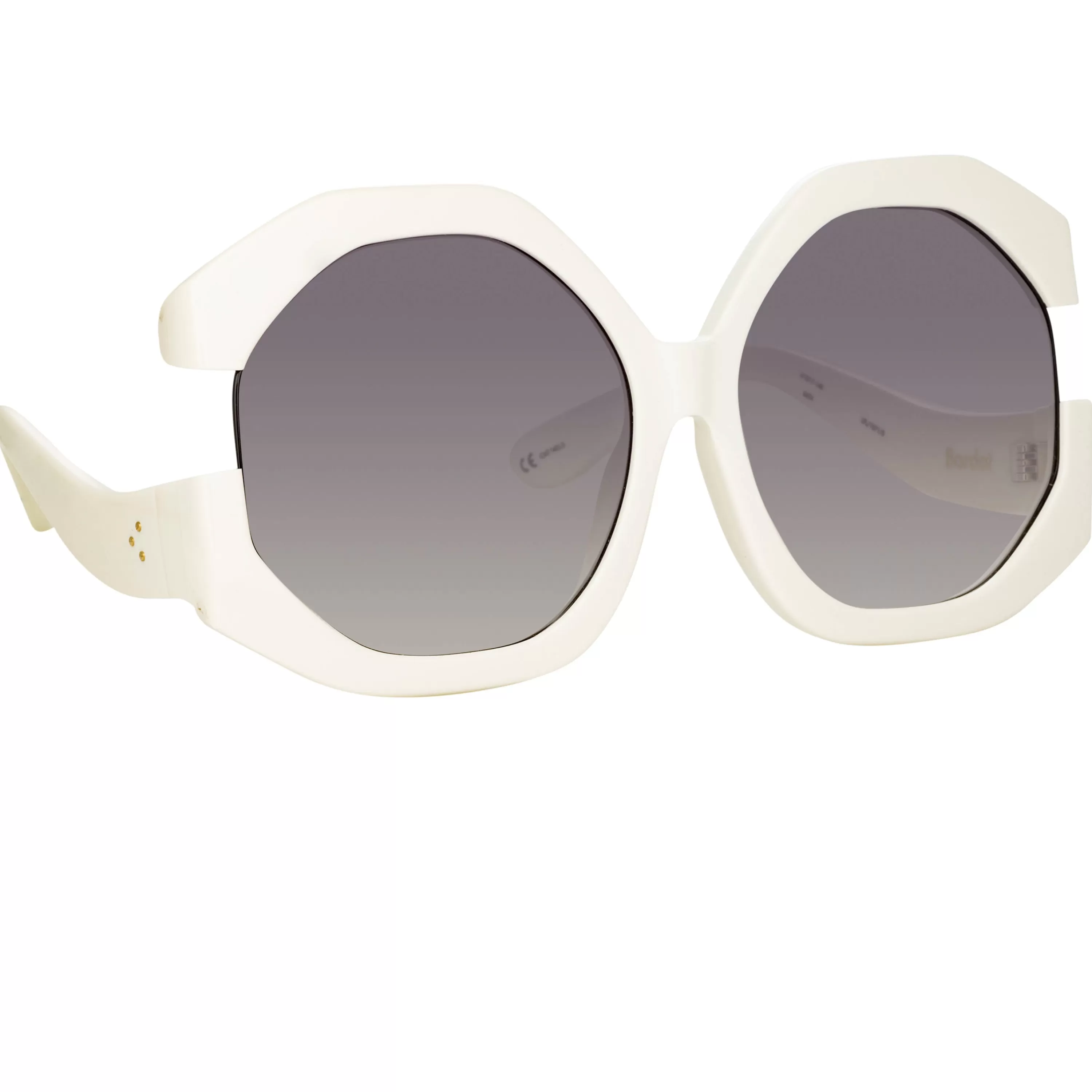 LINDA FARROW UK Bardot Oversized Sunglasses in White