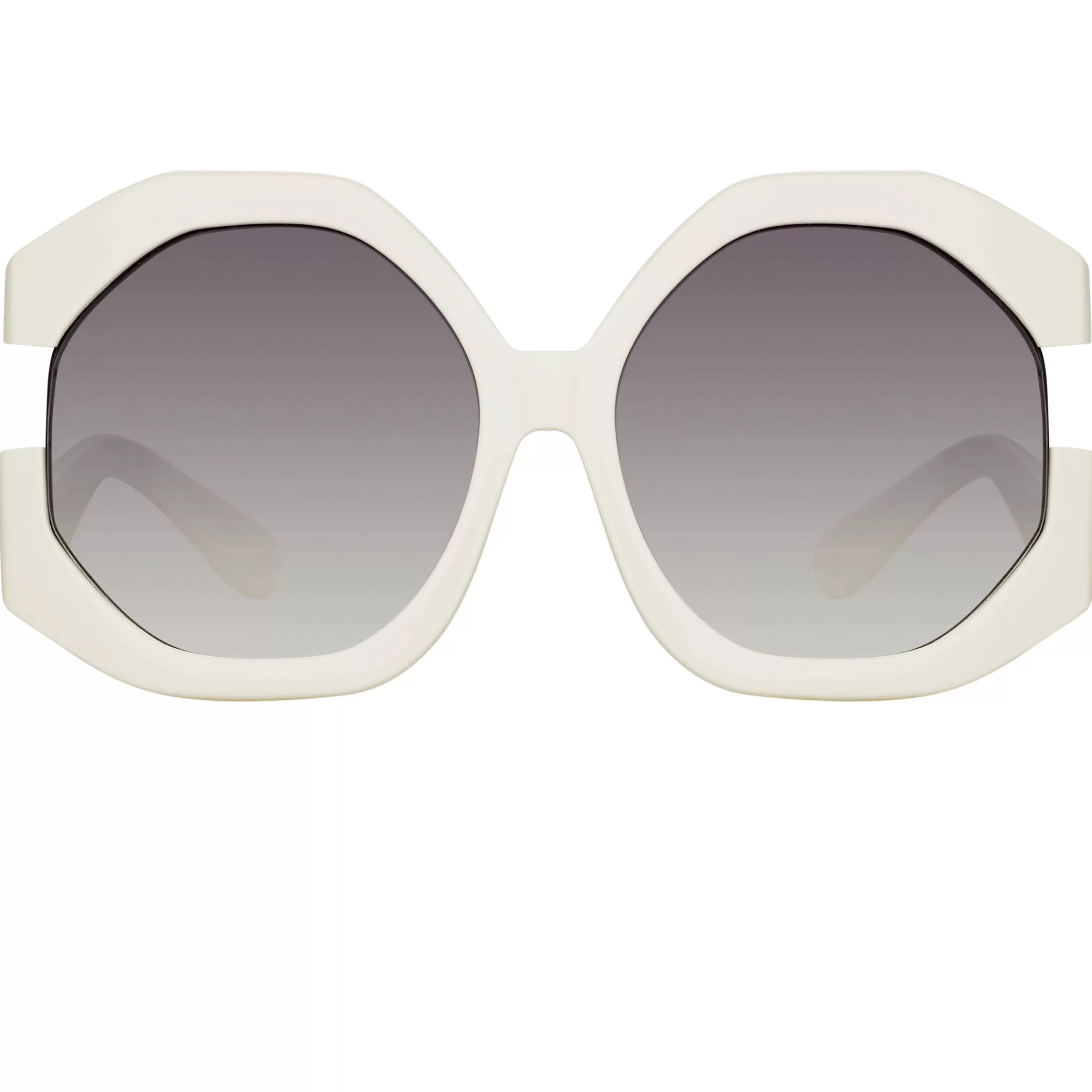 LINDA FARROW UK Bardot Oversized Sunglasses in White