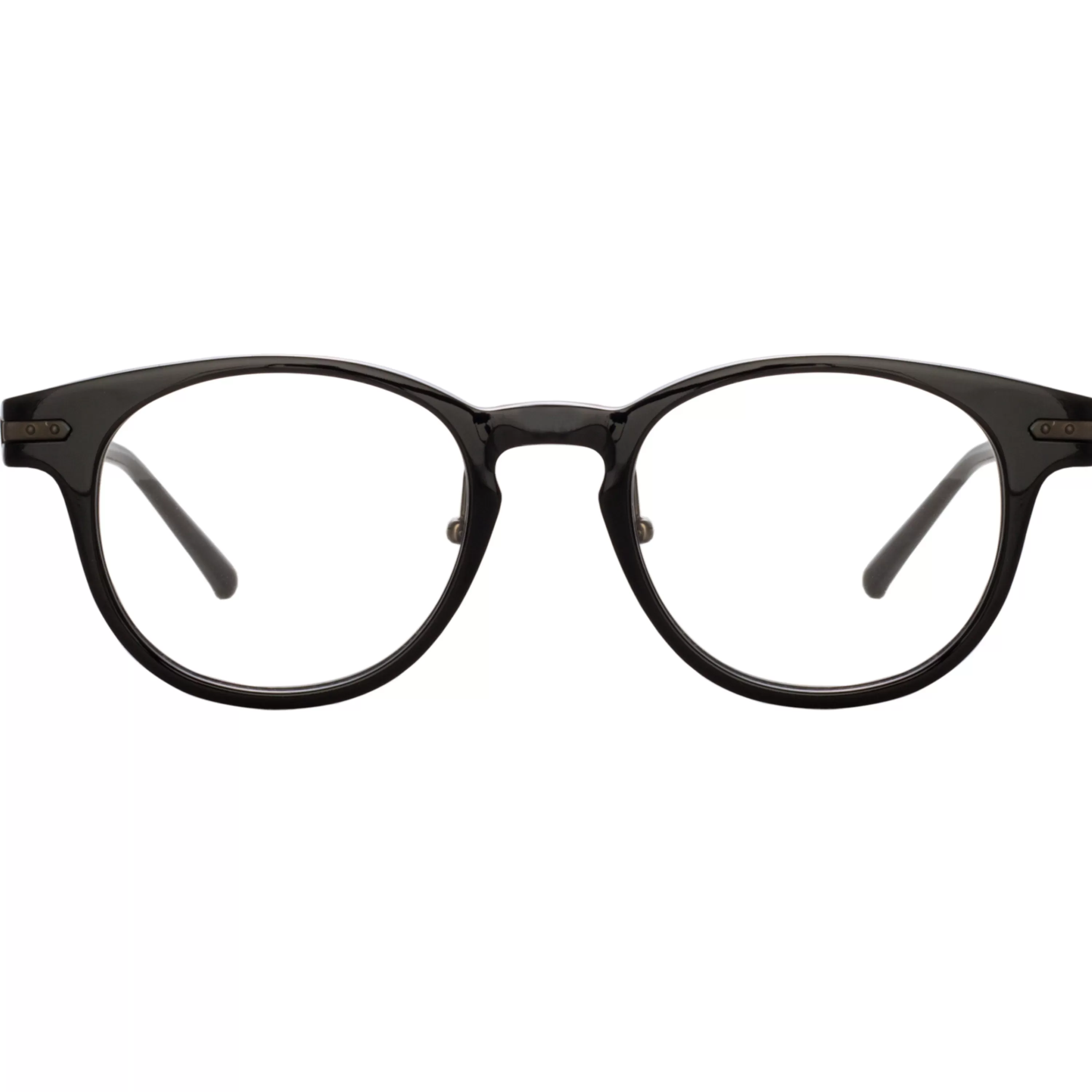 Linda Farrow Bay Optical D-Frame in Black and Nickel (Asian Fit)