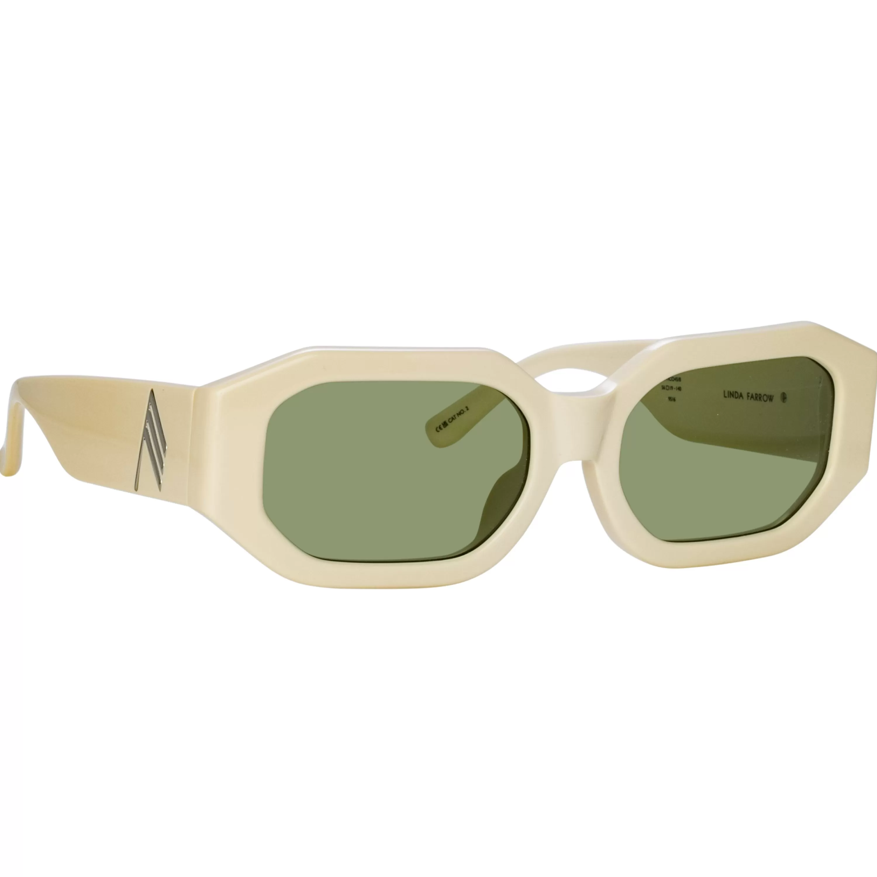 blake_angular_sunglasses_in_ivory_and_green_2.webp LINDA FARROW (U.K.) Blake Angular Sunglasses in Ivory and Green