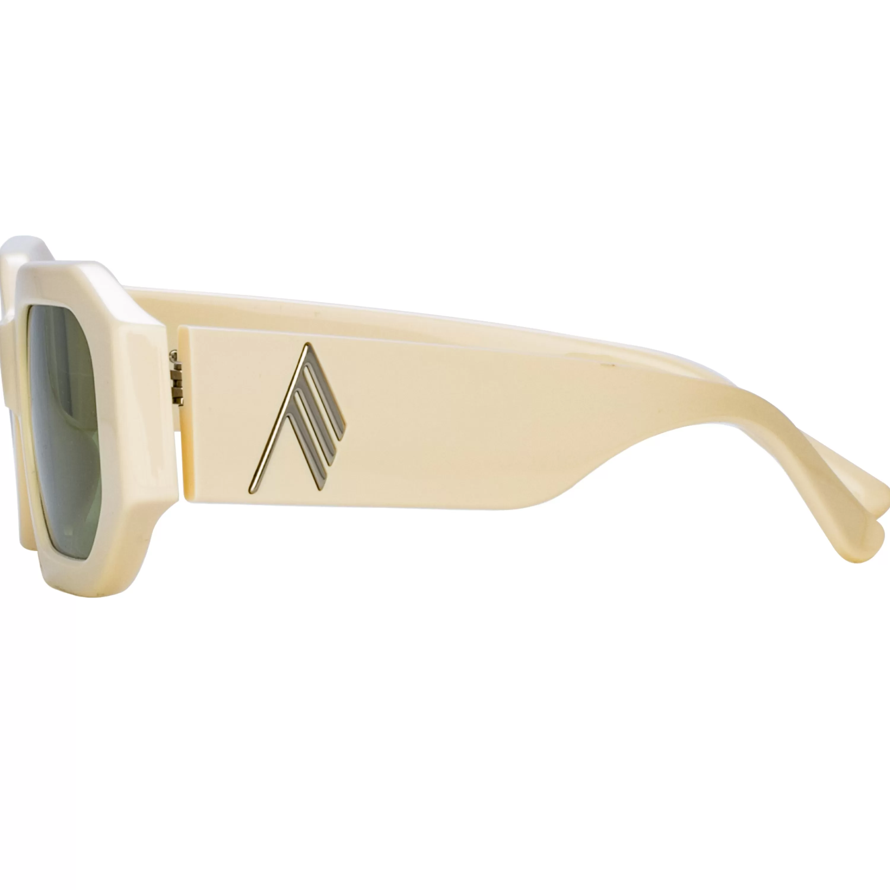 blake_angular_sunglasses_in_ivory_and_green_3.webp LINDA FARROW (U.K.) Blake Angular Sunglasses in Ivory and Green