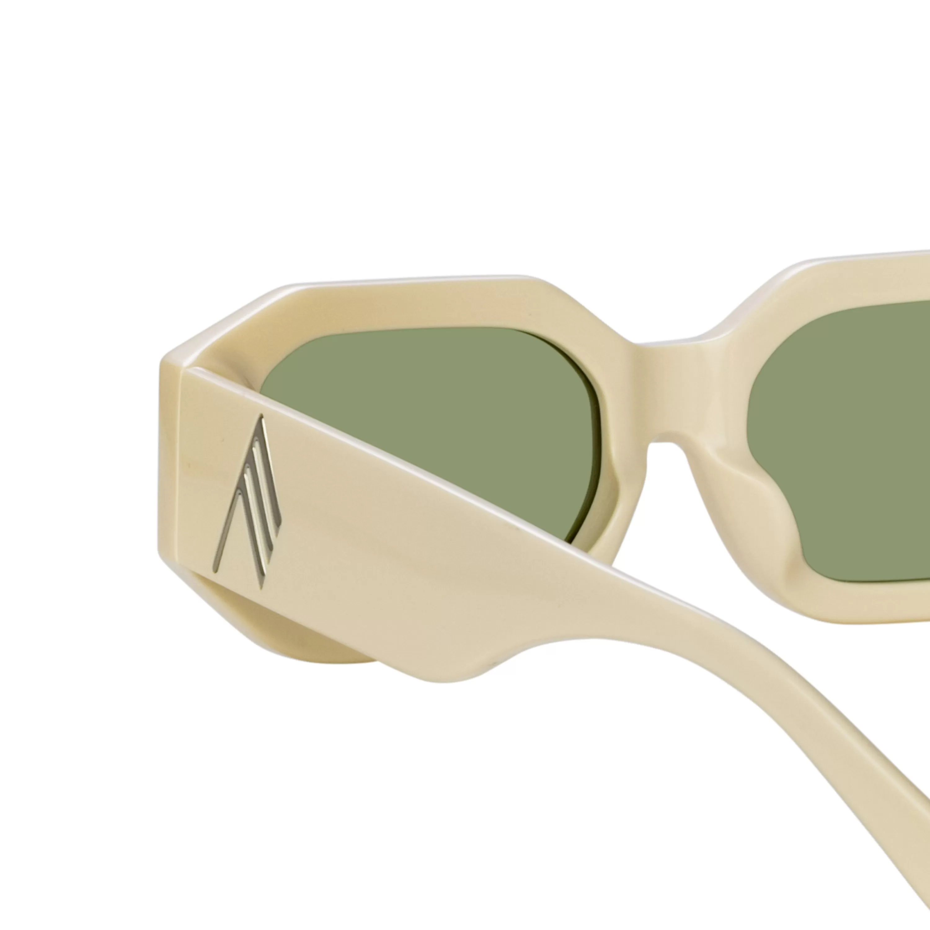 blake_angular_sunglasses_in_ivory_and_green_4.webp LINDA FARROW (U.K.) Blake Angular Sunglasses in Ivory and Green