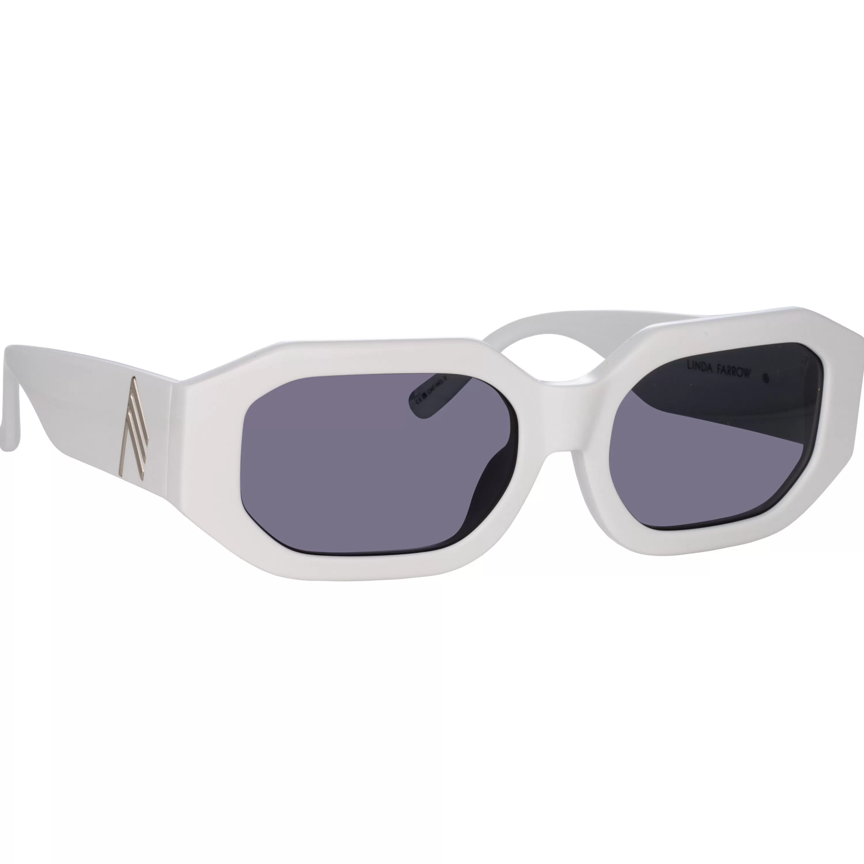 blake_angular_sunglasses_in_white_2.webp LINDA FARROW (U.K.) Blake Angular Sunglasses in White
