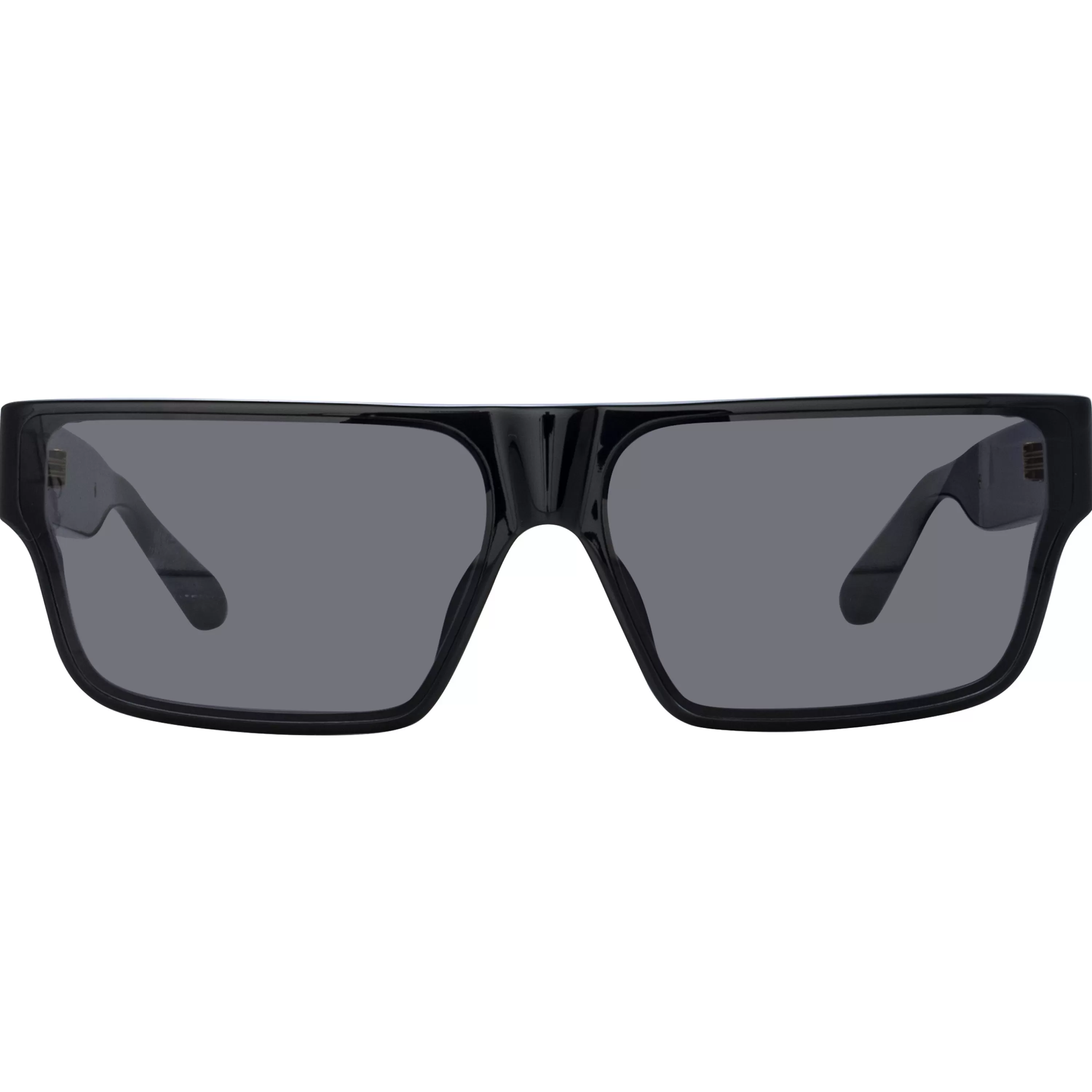 Women LINDA FARROW (U.K.) Brady Flat Top Sunglasses in Black