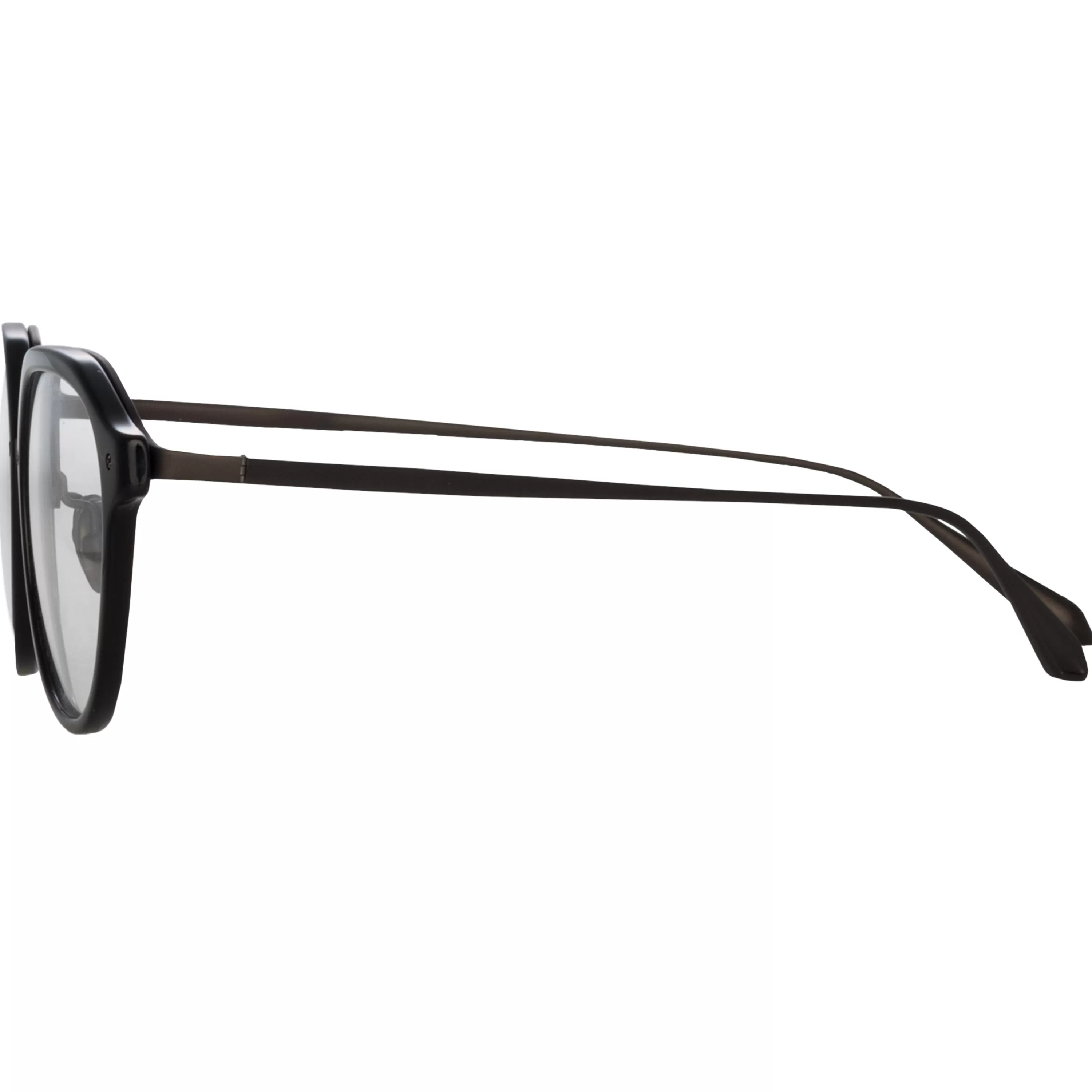 cacao_angular_optical_frames_in_black_and_nickel_3.webp LINDA FARROW (U.K.) Cacao Angular Optical Frames in Black and Nickel
