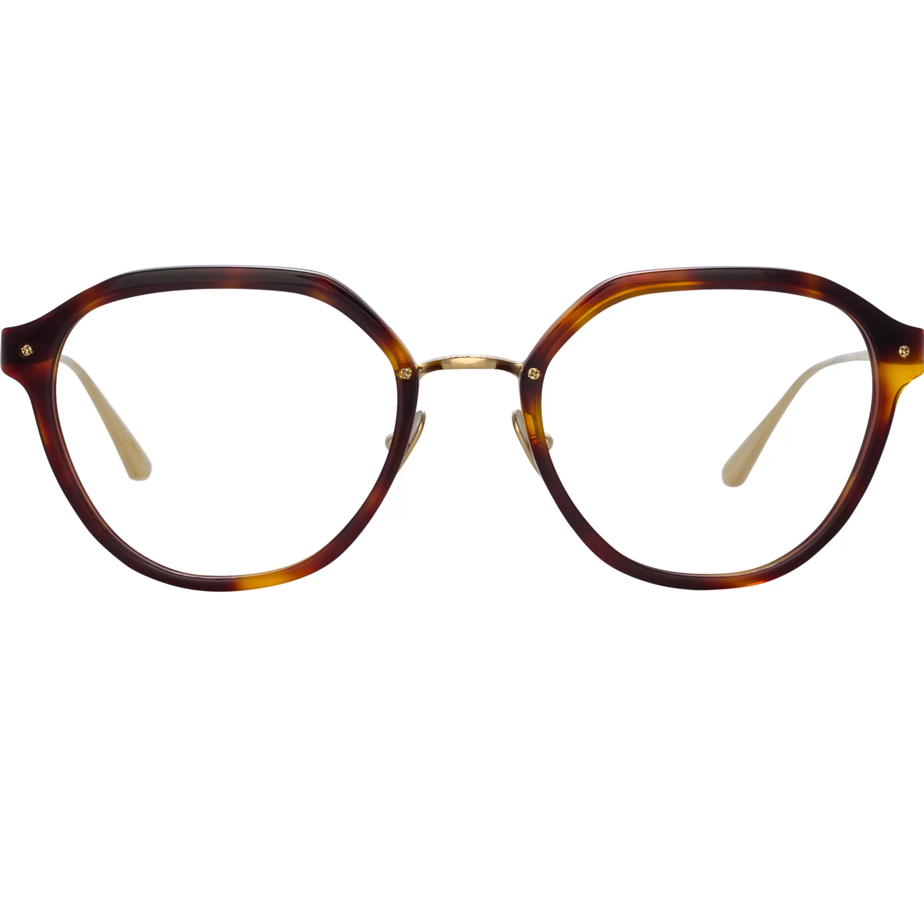 LINDA FARROW (U.K.) Cacao Angular Sunglasses in Tortoiseshell