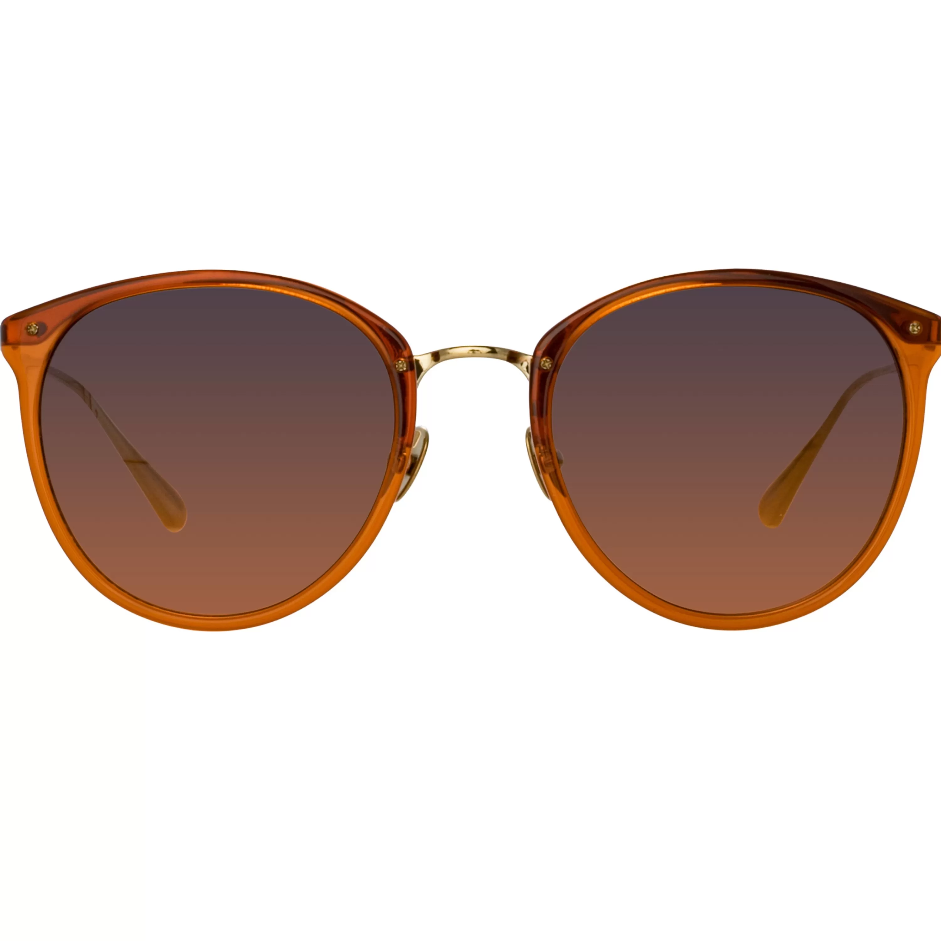 Women Linda Farrow Calthorpe Oval Sunglasses in Orange