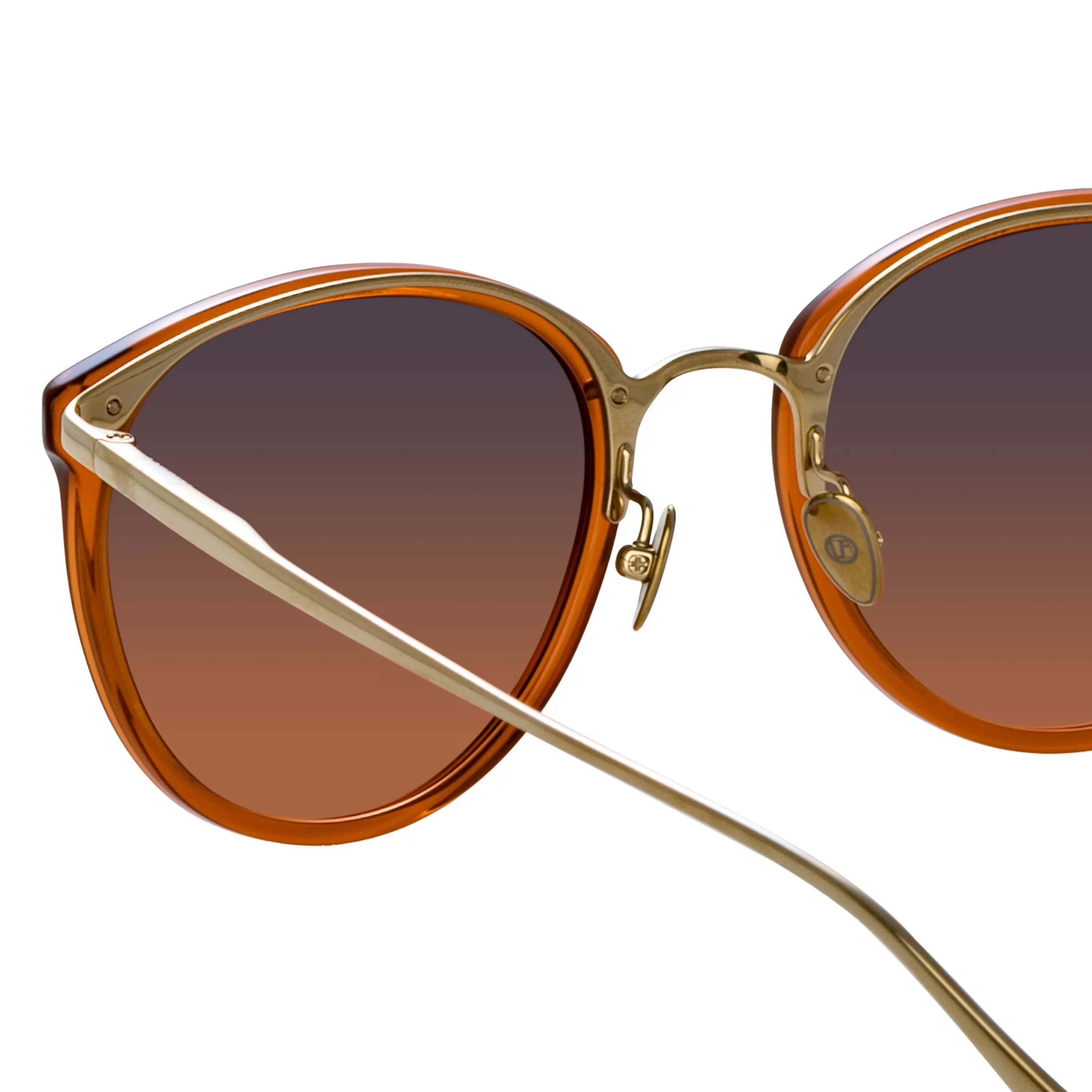 calthorpe_oval_sunglasses_in_orange_4.webp Women Linda Farrow Calthorpe Oval Sunglasses in Orange