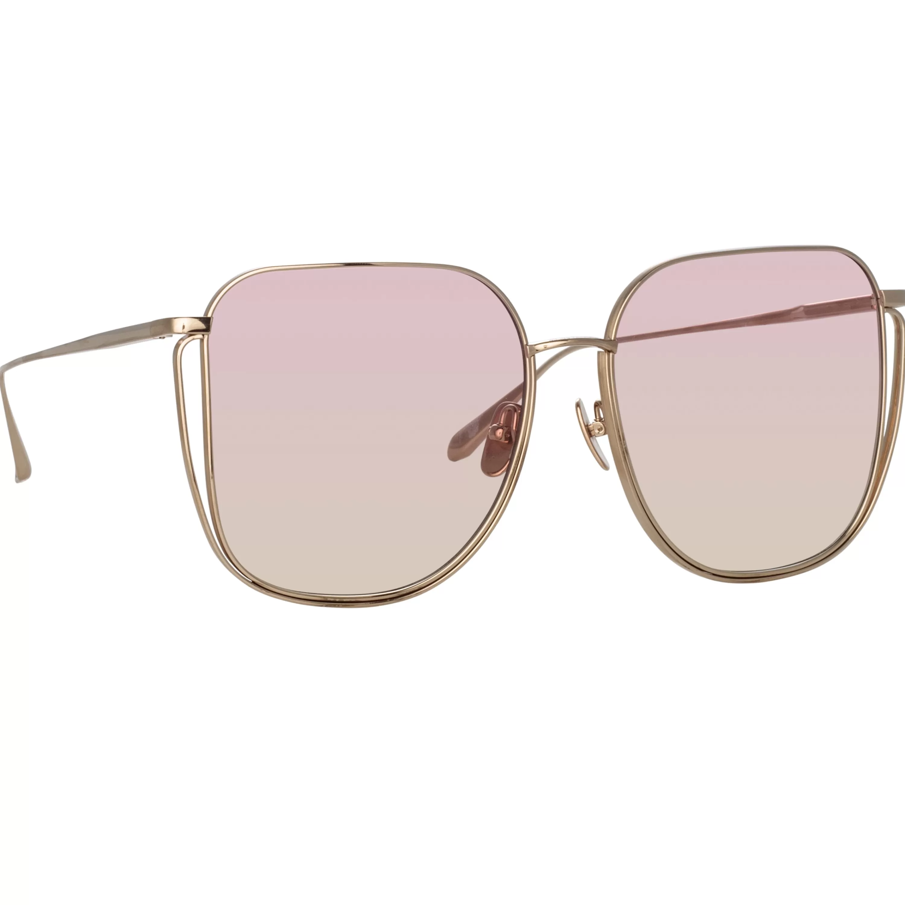 camry_oversized_sunglasses_in_light_gold_and_lilac_2.webp Women LINDA FARROW (U.K.) Camry Oversized Sunglasses in Light Gold and Lilac