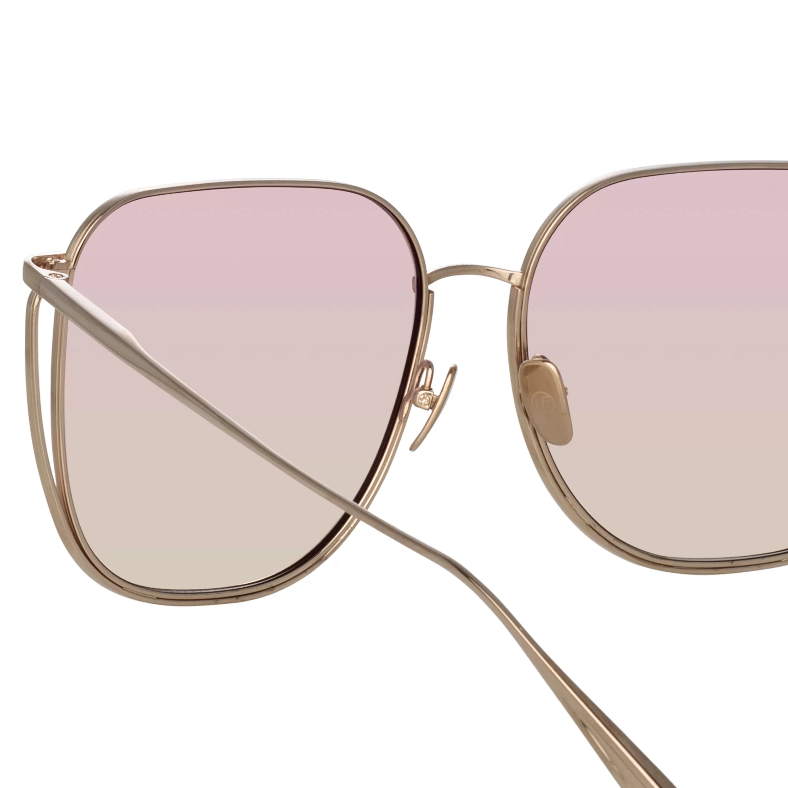 camry_oversized_sunglasses_in_light_gold_and_lilac_4.webp Women LINDA FARROW (U.K.) Camry Oversized Sunglasses in Light Gold and Lilac