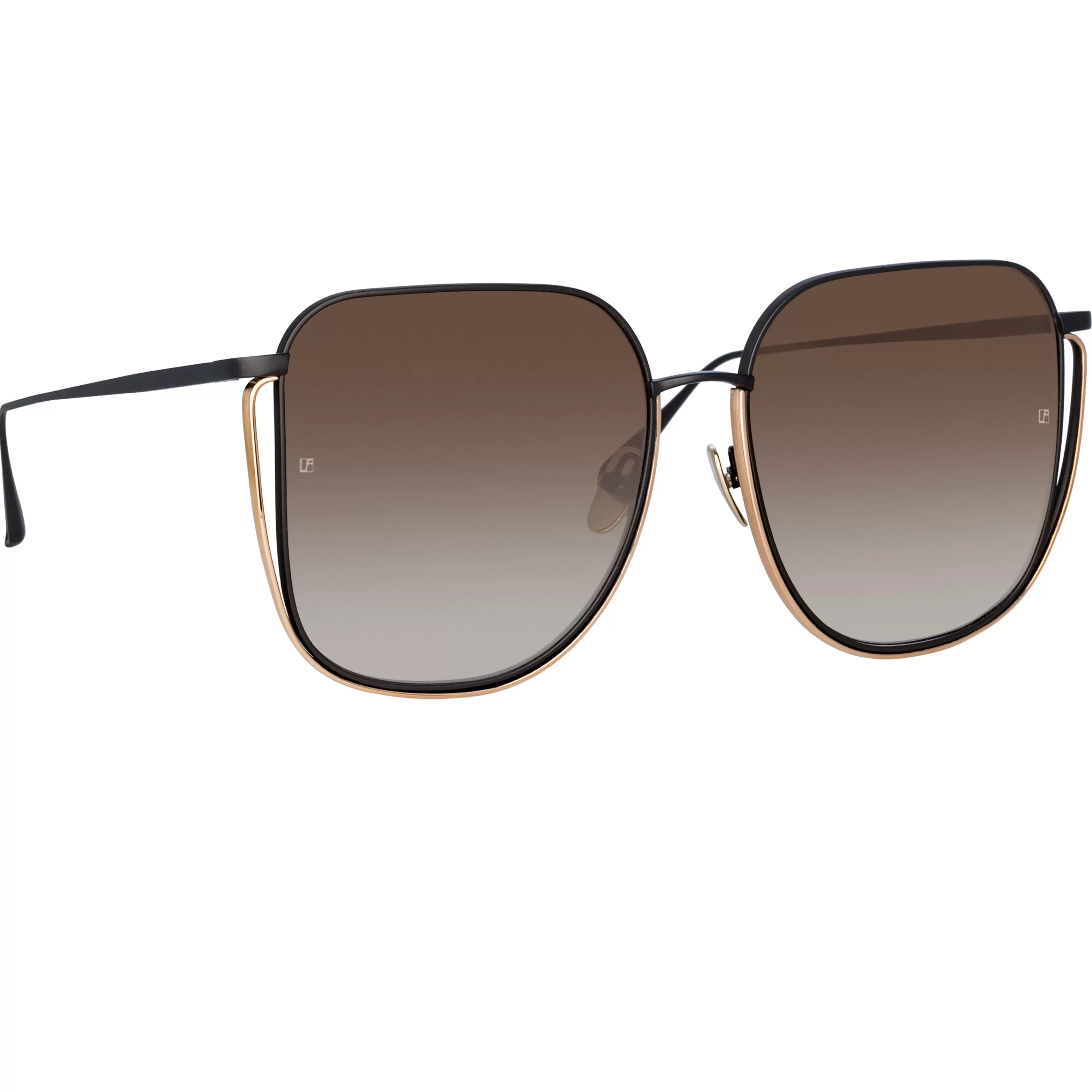 Women LINDA FARROW (U.K.) Camry Oversized Sunglasses in Nickel