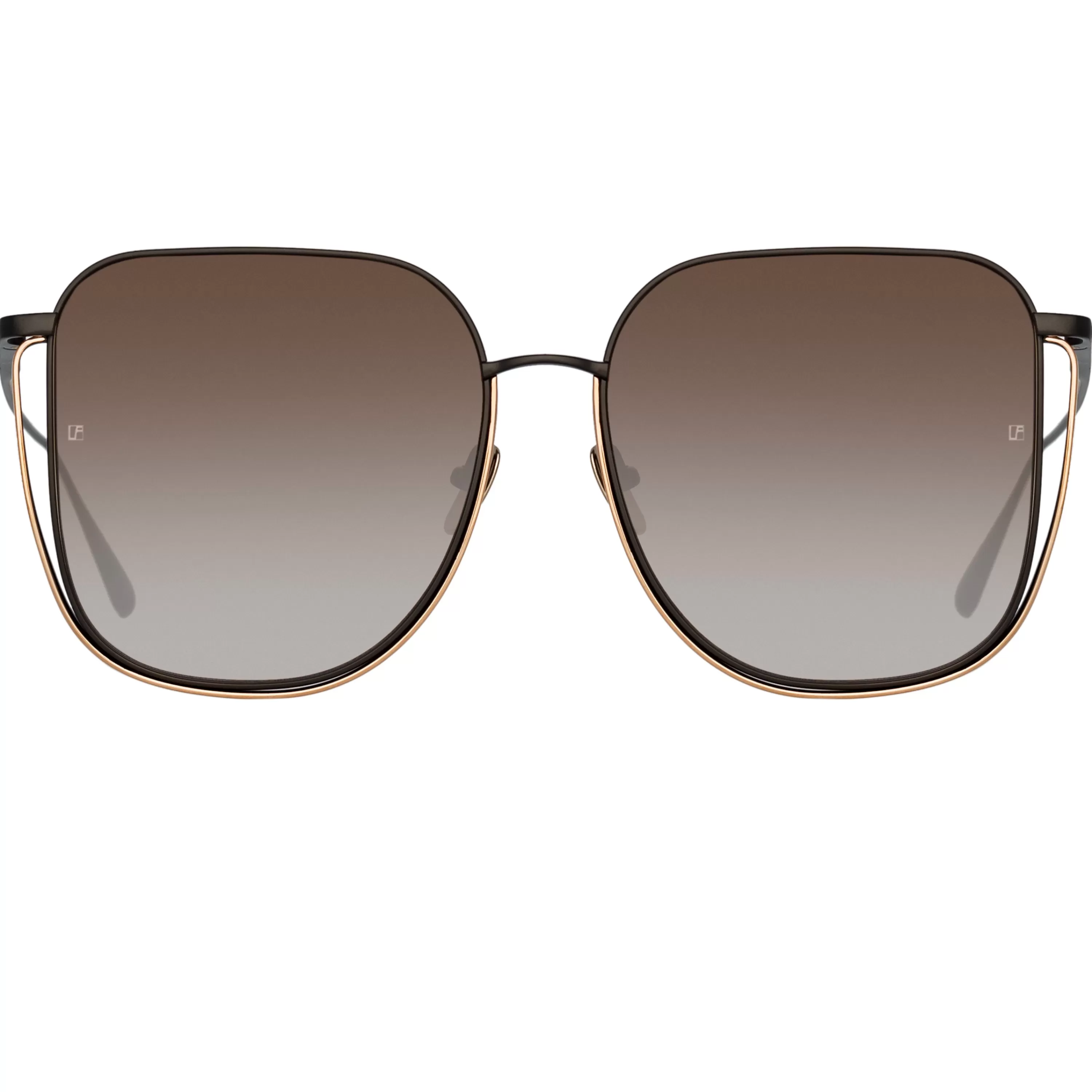 Women LINDA FARROW (U.K.) Camry Oversized Sunglasses in Nickel