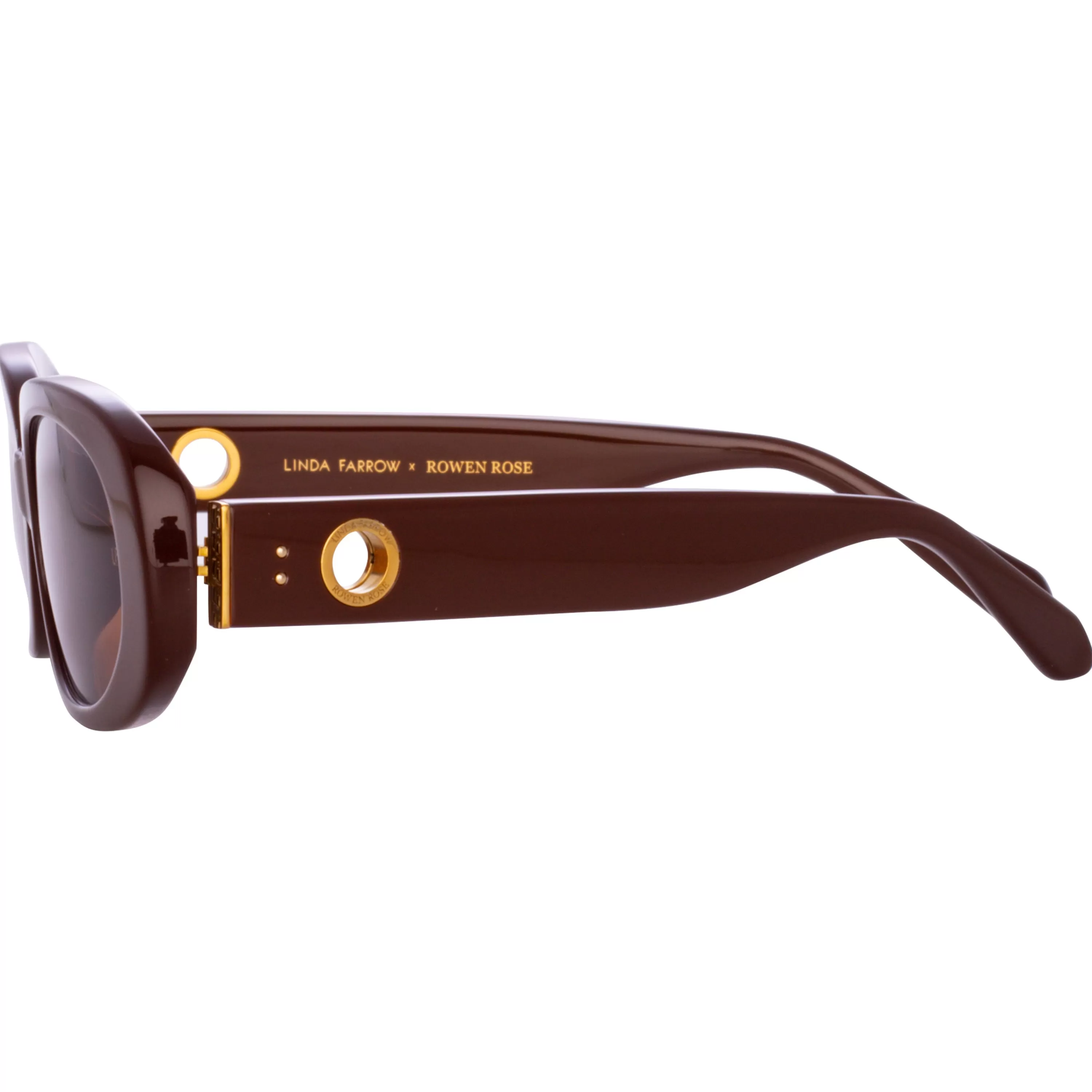 cara_oval_sunglasses_in_brown_3.webp LINDA FARROW (U.K.) Cara Oval Sunglasses in Brown