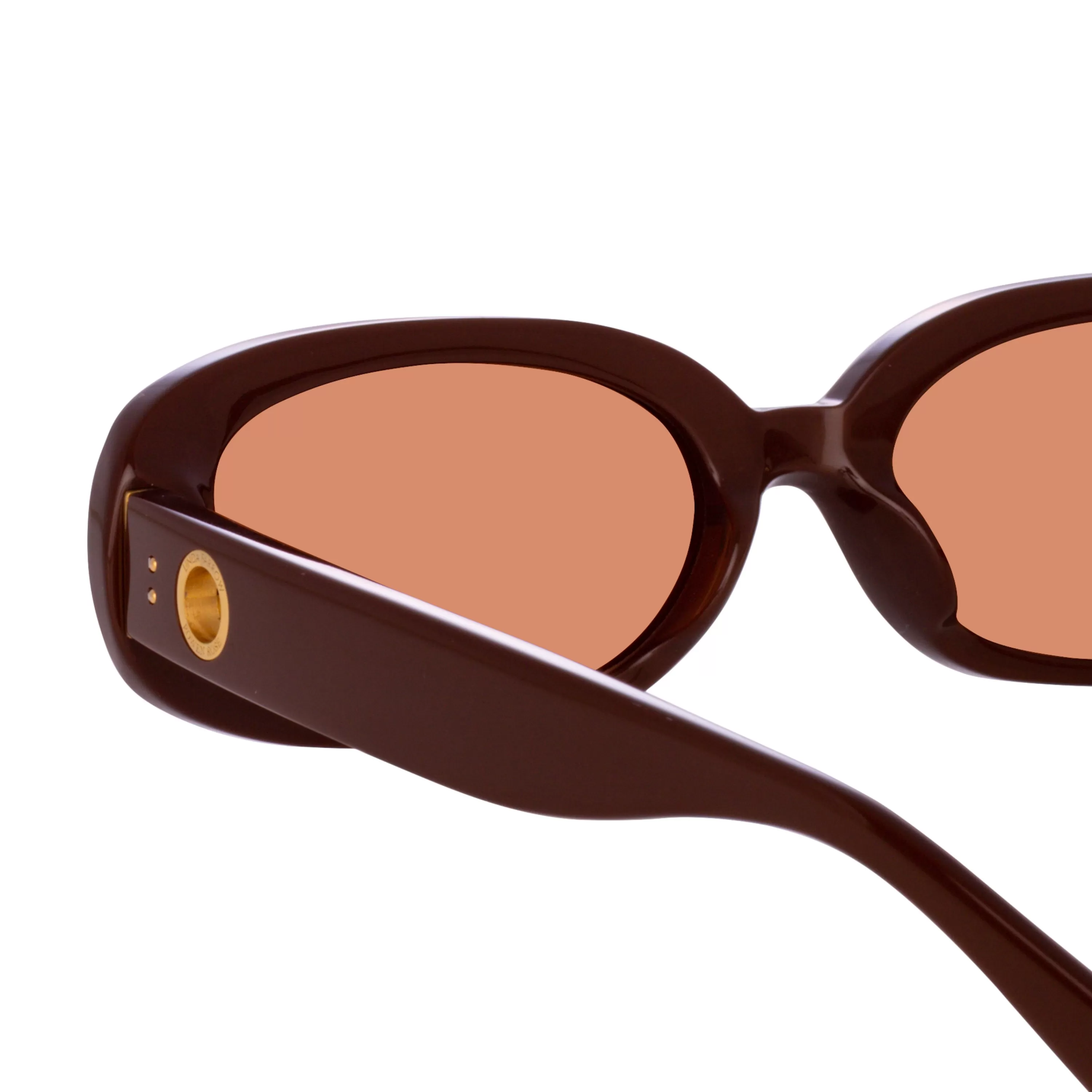 cara_oval_sunglasses_in_brown_4.webp LINDA FARROW (U.K.) Cara Oval Sunglasses in Brown