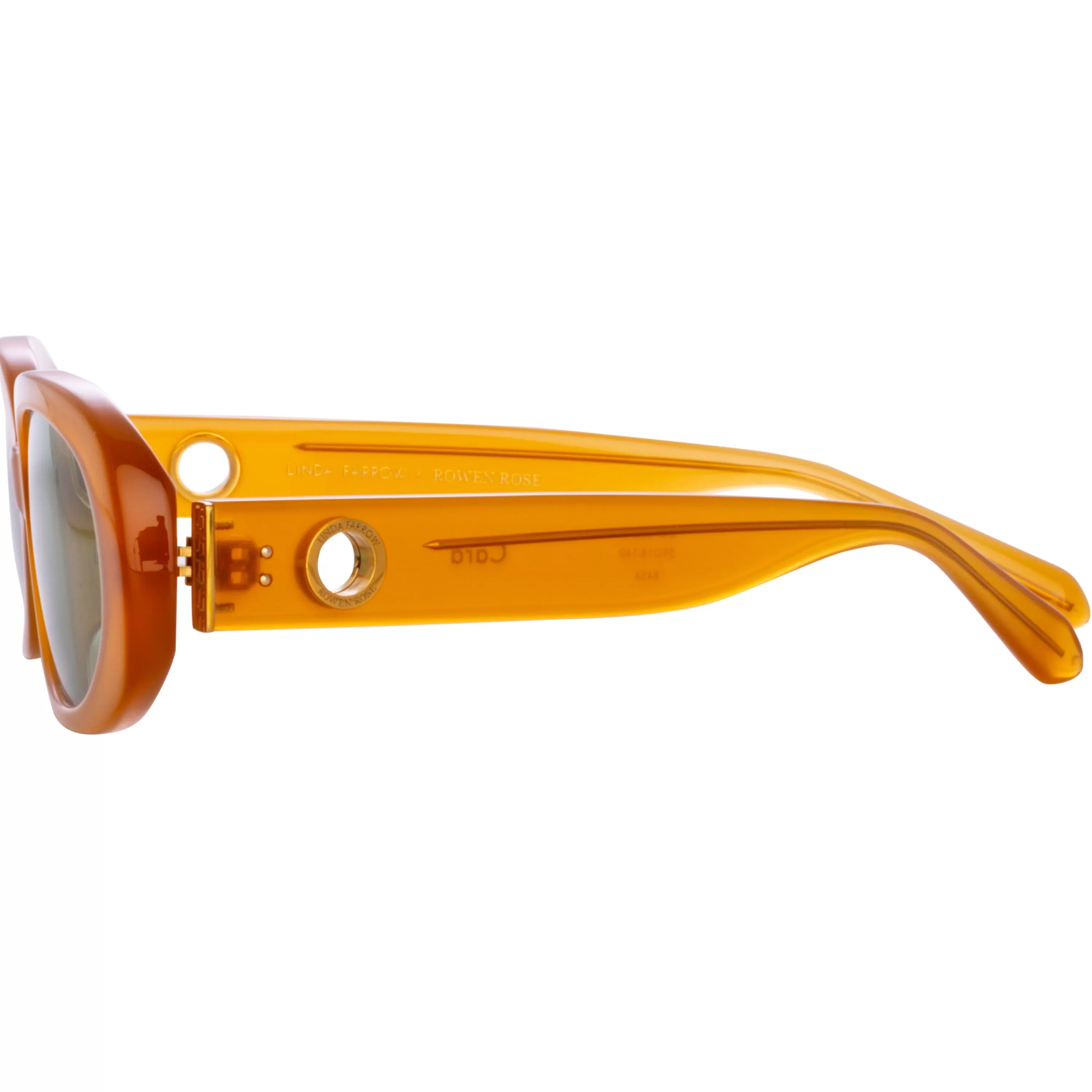 cara_oval_sunglasses_in_honey_2.webp LINDA FARROW (U.K.) Cara Oval Sunglasses in Honey
