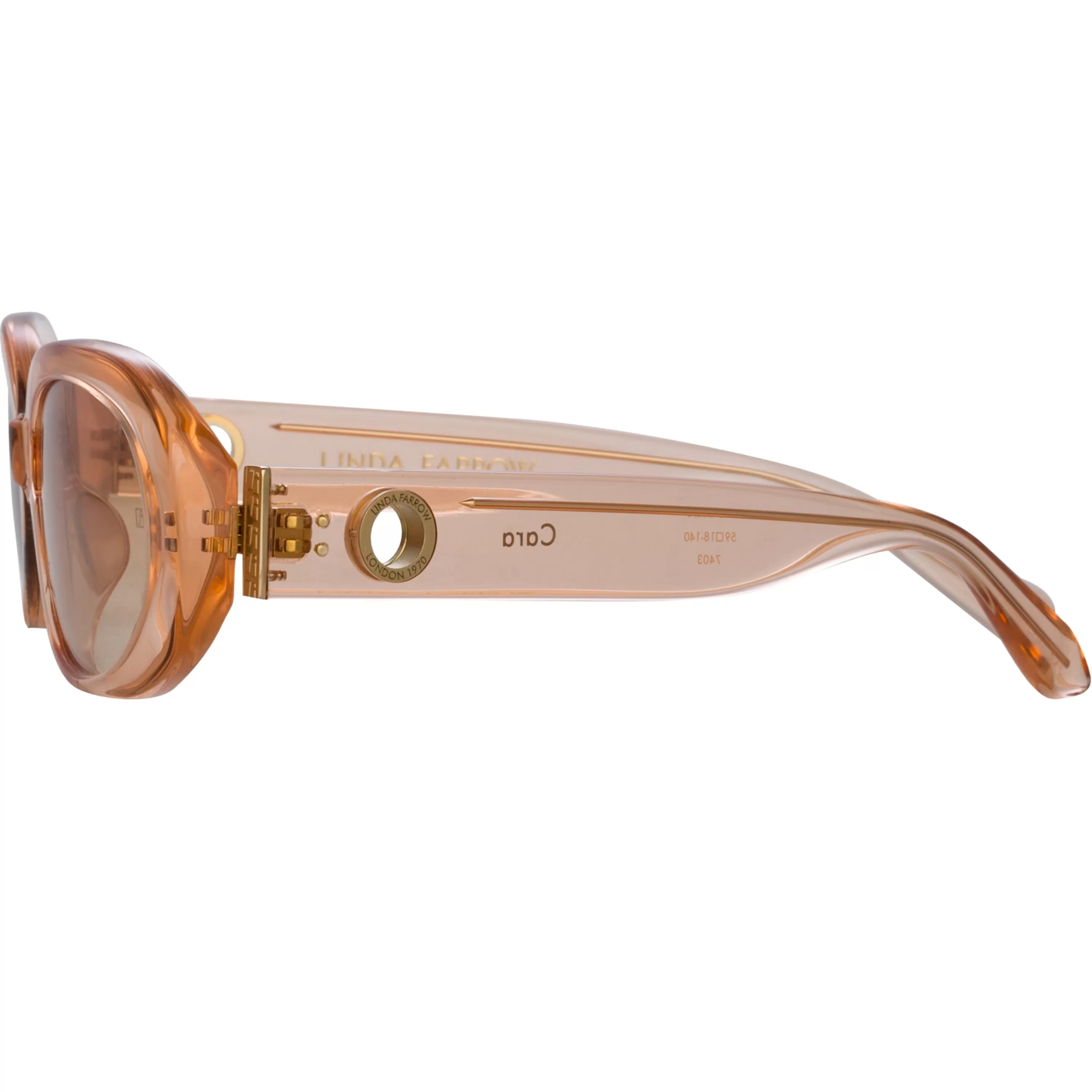 cara_oval_sunglasses_in_peach_2.webp LINDA FARROW (U.K.) Cara Oval Sunglasses in Peach