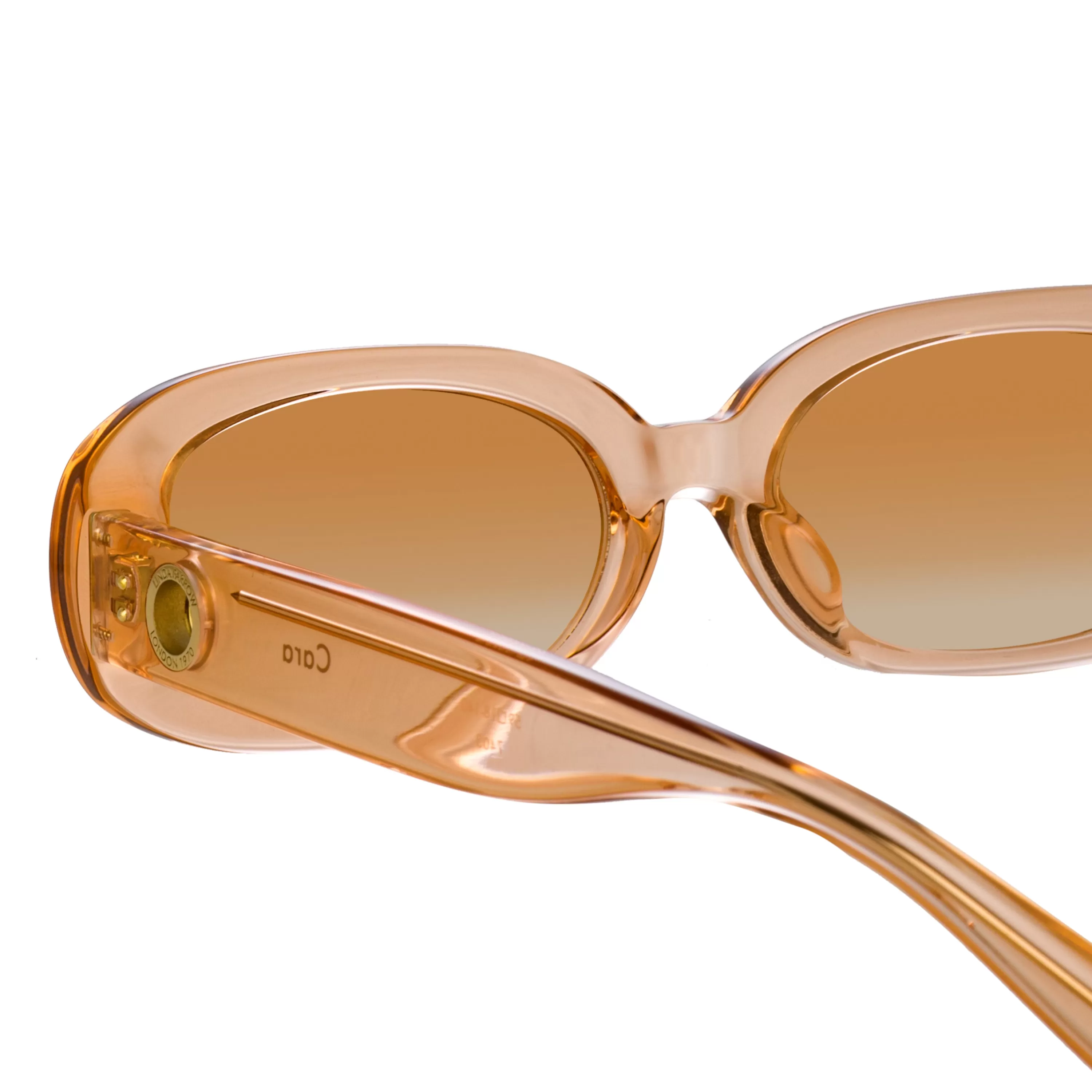 cara_oval_sunglasses_in_peach_3.webp LINDA FARROW (U.K.) Cara Oval Sunglasses in Peach