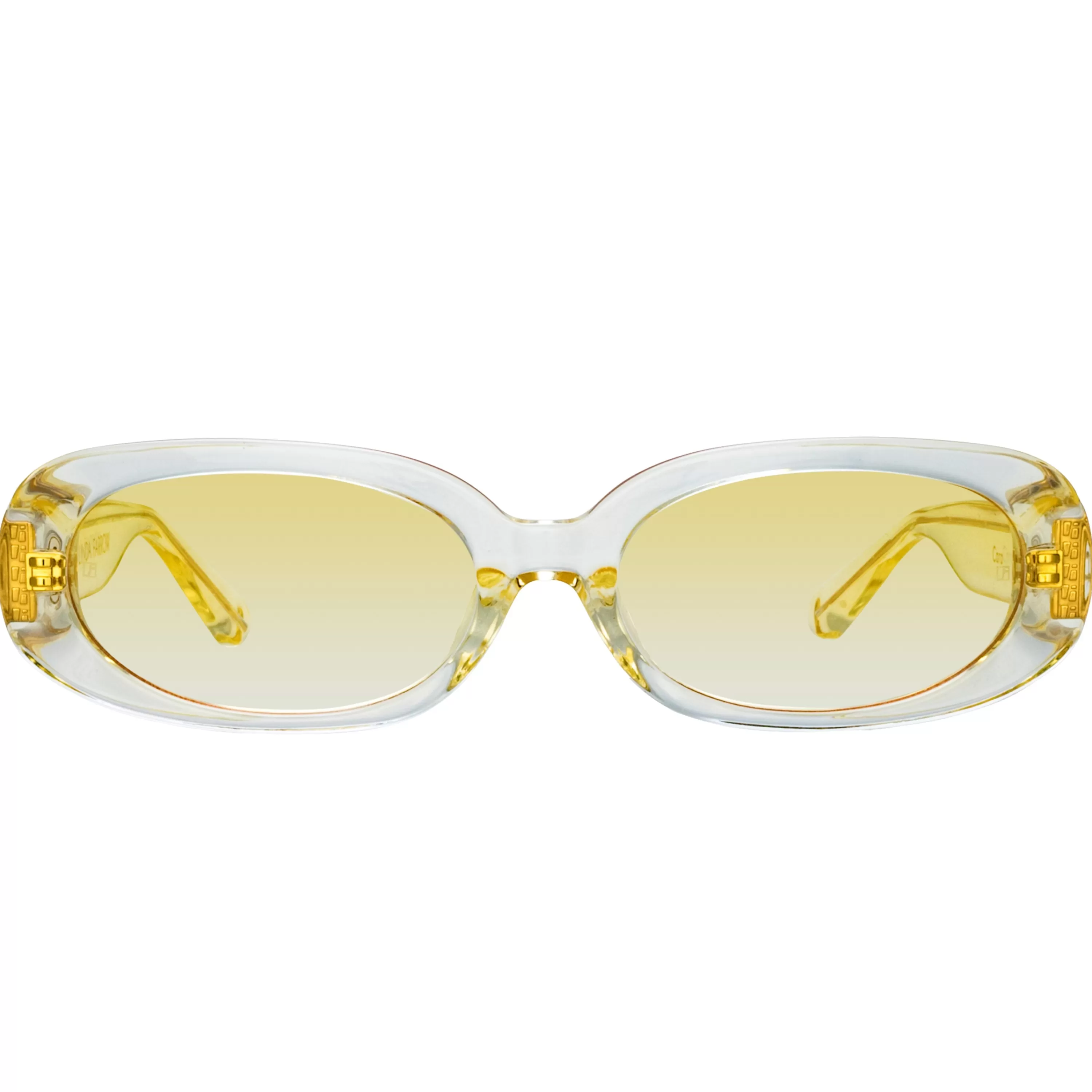 Women LINDA FARROW (U.K.) Cara Oval Sunglasses in Yellow