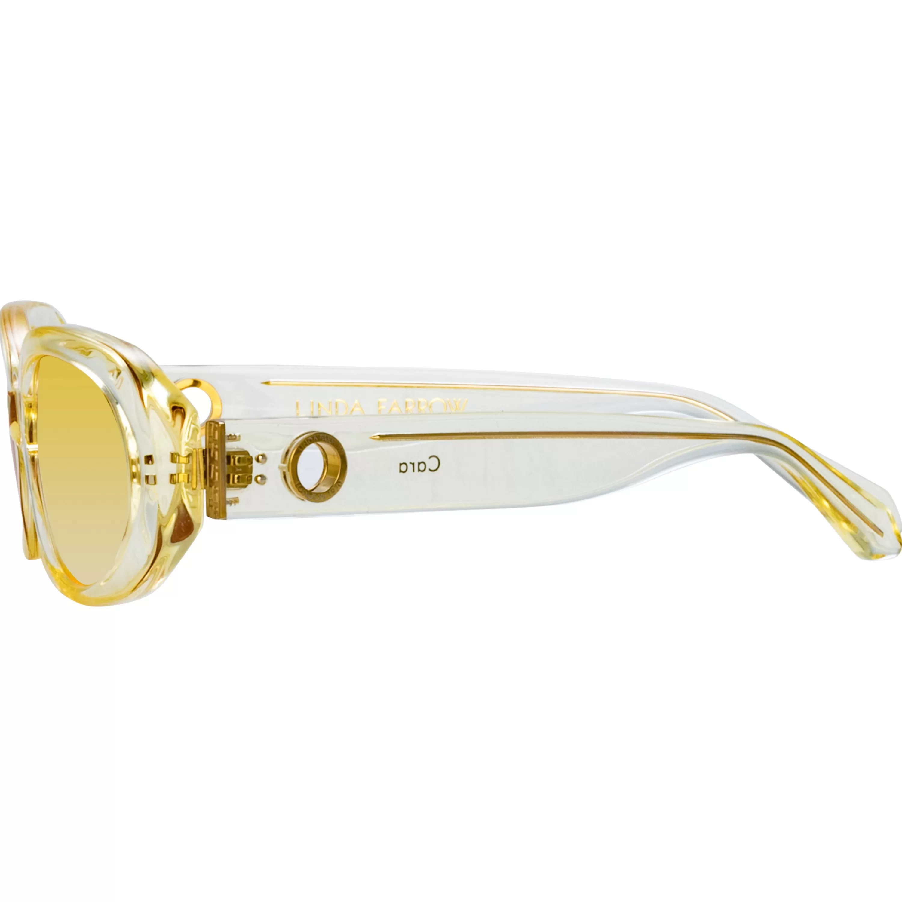 cara_oval_sunglasses_in_yellow_3.webp Women LINDA FARROW (U.K.) Cara Oval Sunglasses in Yellow