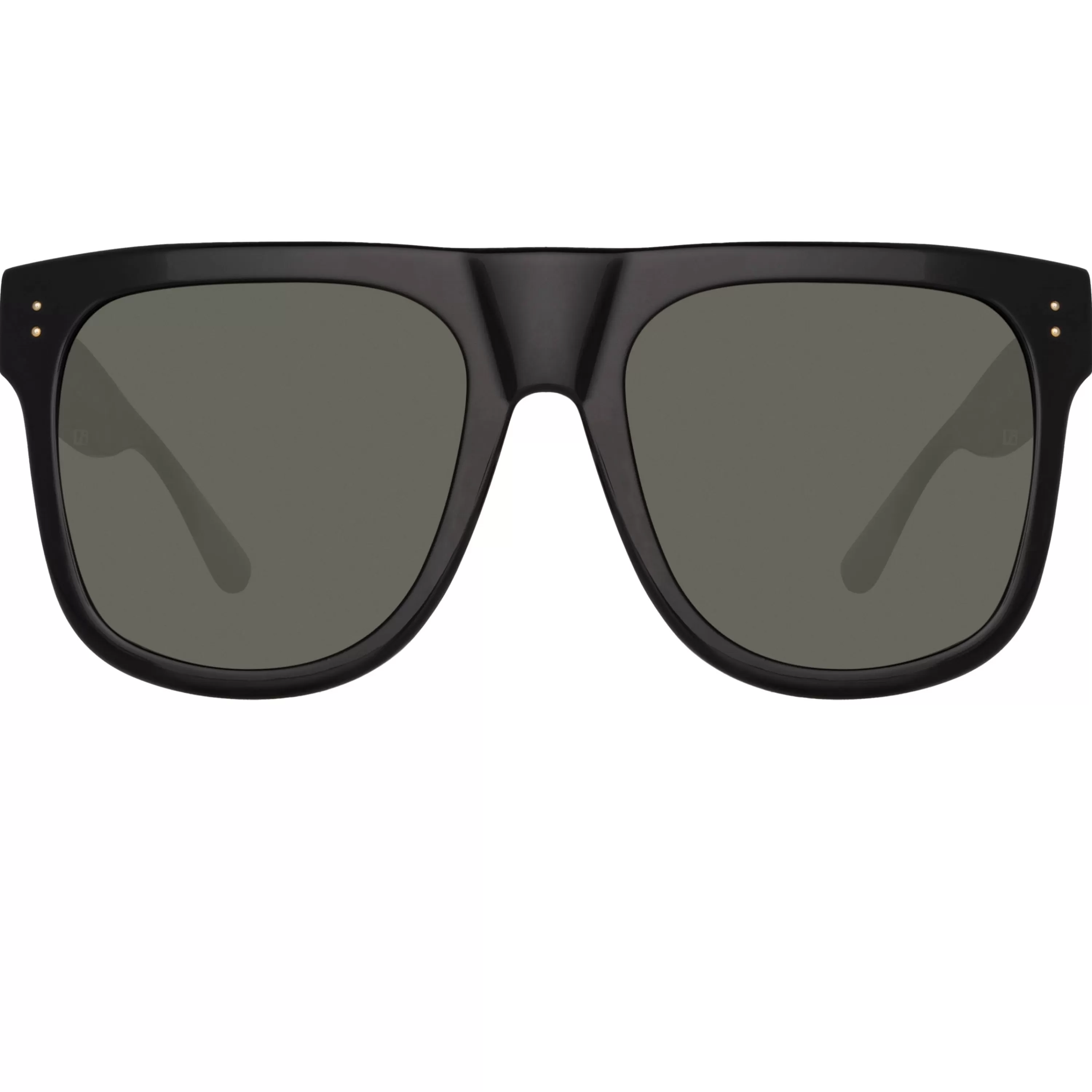 LINDA FARROW (U.K.) Carolina Flat Top Sunglasses in Black