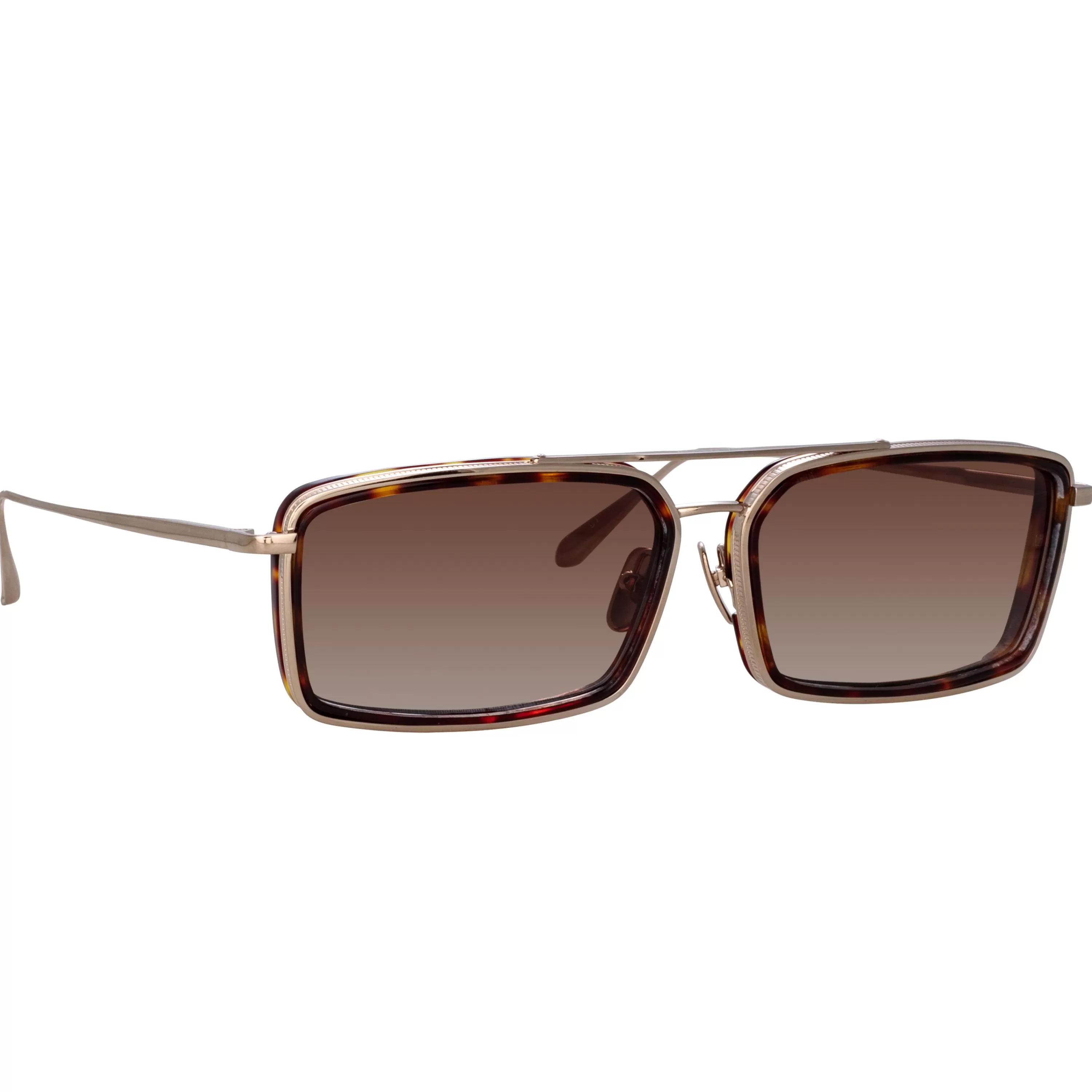 cassia_rectangular_sunglasses_in_light_gold_2.webp Women LINDA FARROW (U.K.) Cassia Rectangular Sunglasses in Light Gold