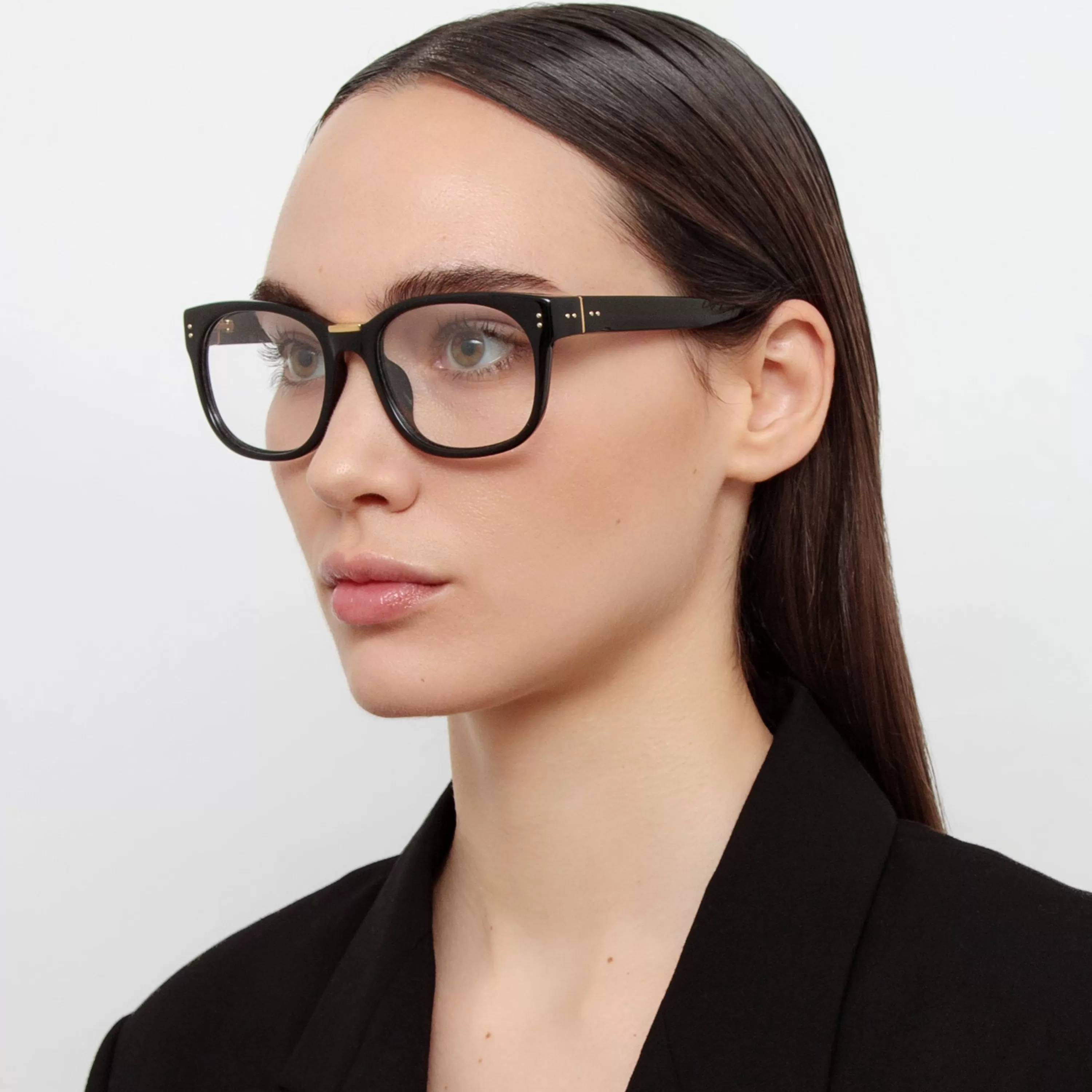 Women LINDA FARROW (U.K.) Cedric Rectangular Optical Frames in Black