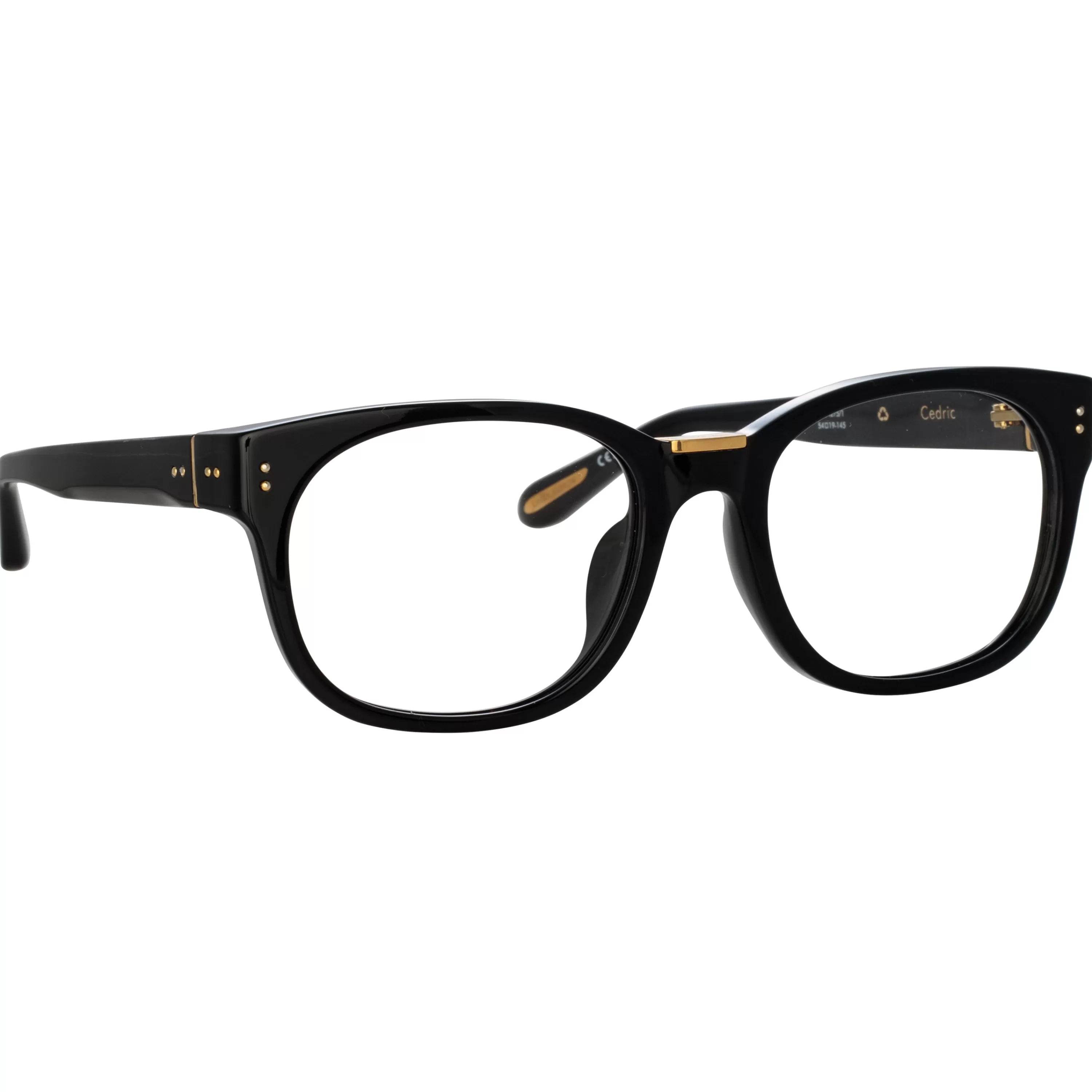 cedric_rectangular_optical_frames_in_black_2.webp Women LINDA FARROW (U.K.) Cedric Rectangular Optical Frames in Black