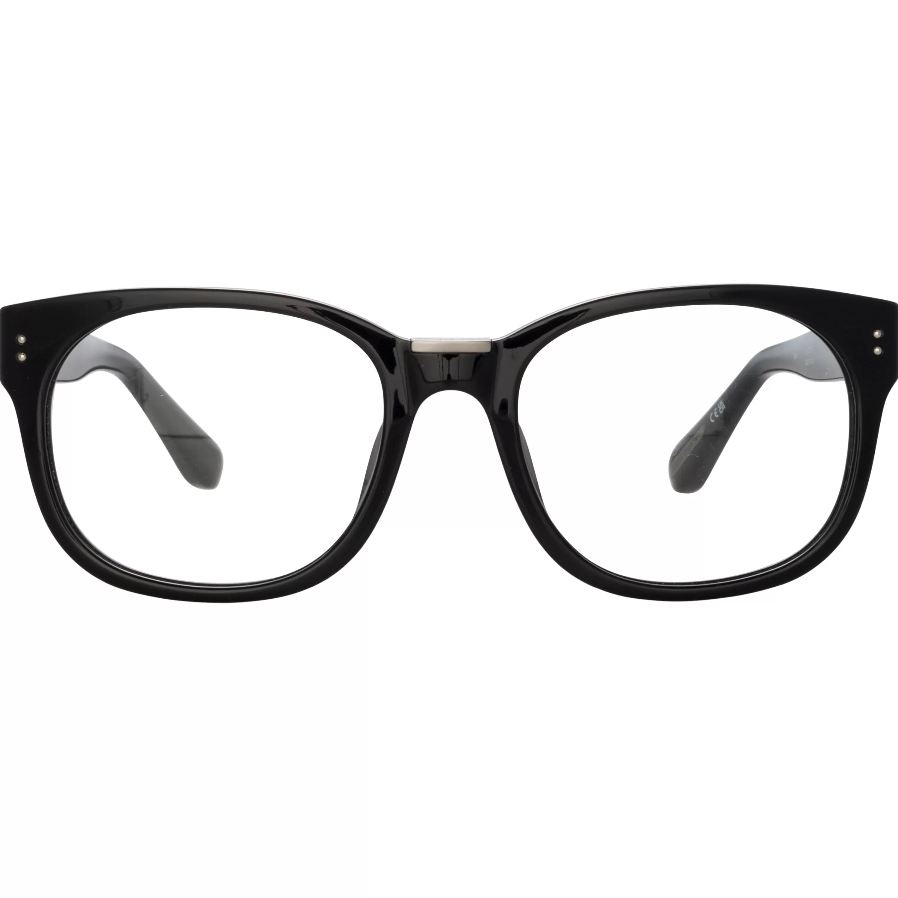 LINDA FARROW (U.K.) Cedric Rectangular Optical Frames in Black and Nickel
