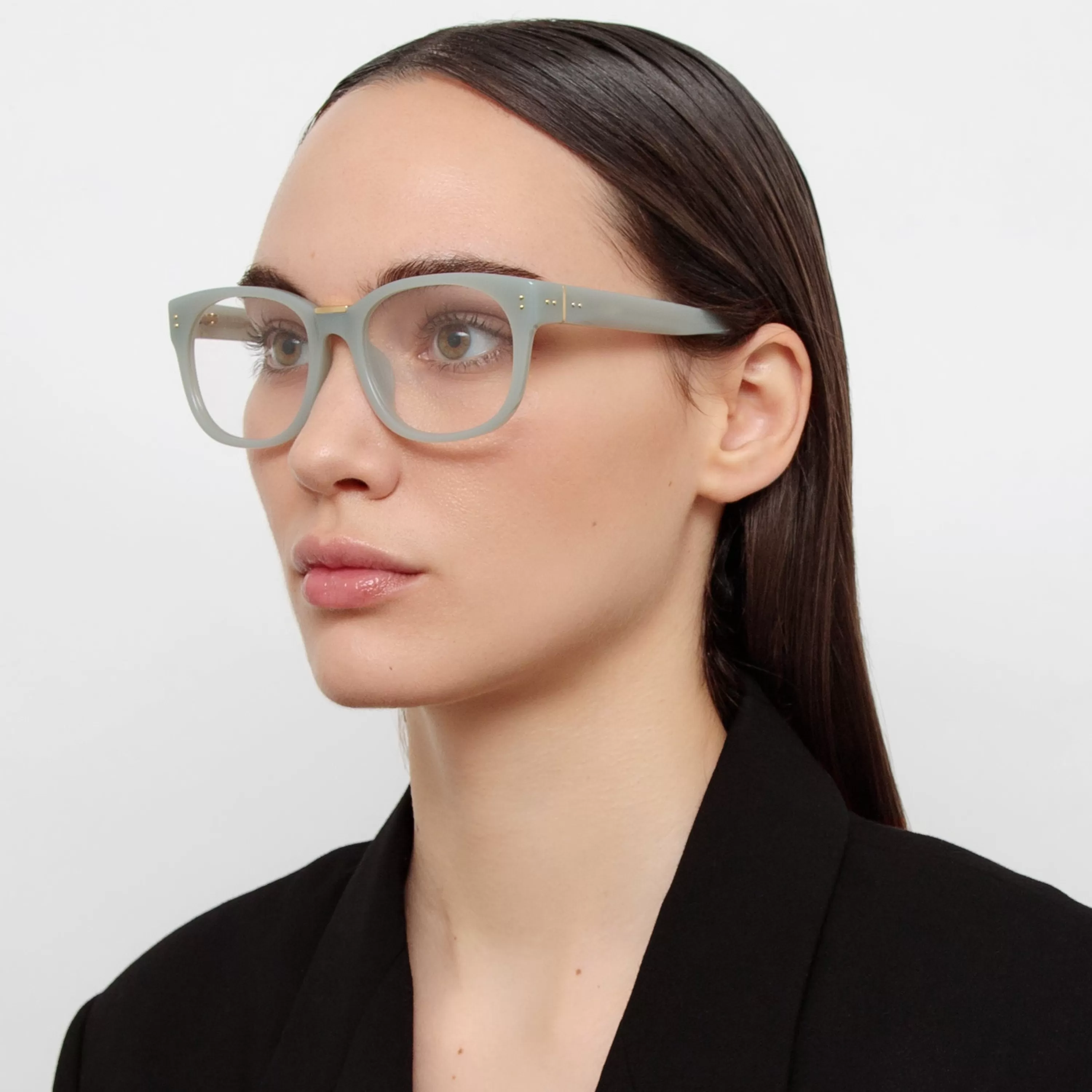Women LINDA FARROW (U.K.) Cedric Rectangular Optical Frames in Steel