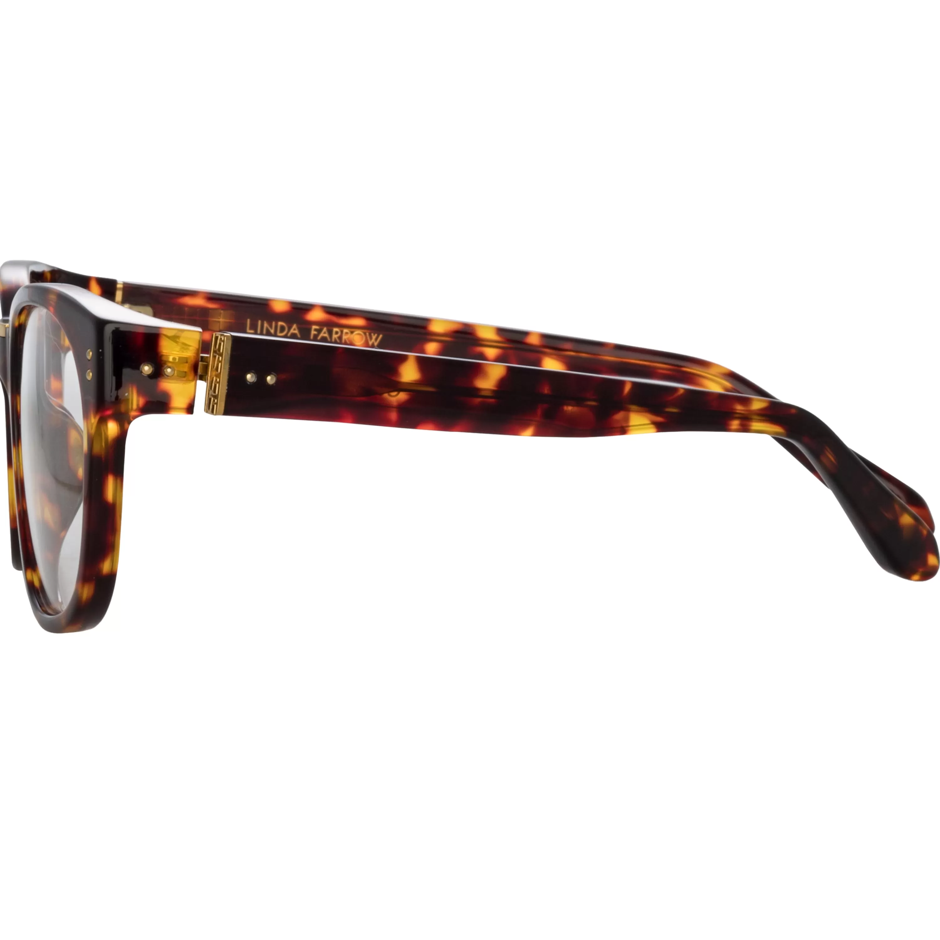 cedric_rectangular_optical_frames_in_tortoiseshell_3.webp Women LINDA FARROW (U.K.) Cedric Rectangular Optical Frames in Tortoiseshell
