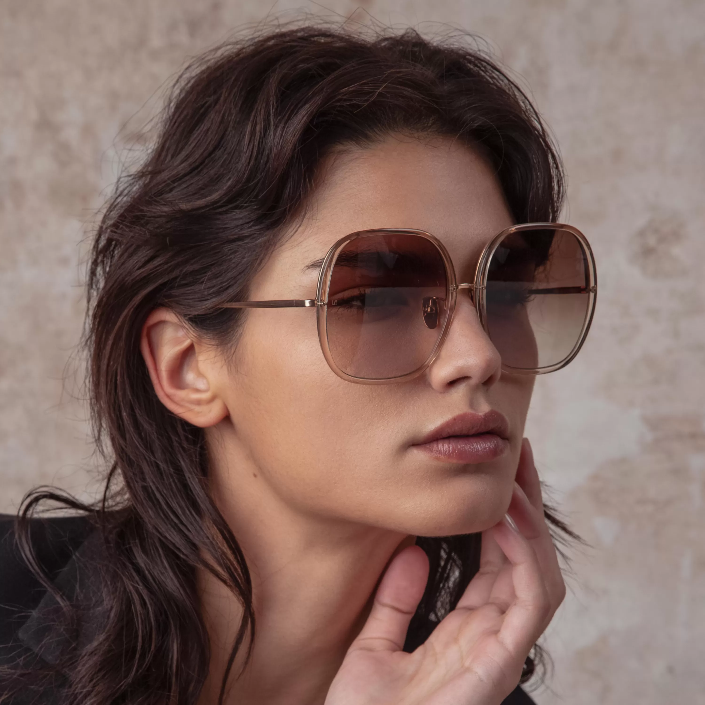 Women LINDA FARROW (U.K.) Celia Oversized Sunglasses in Ash