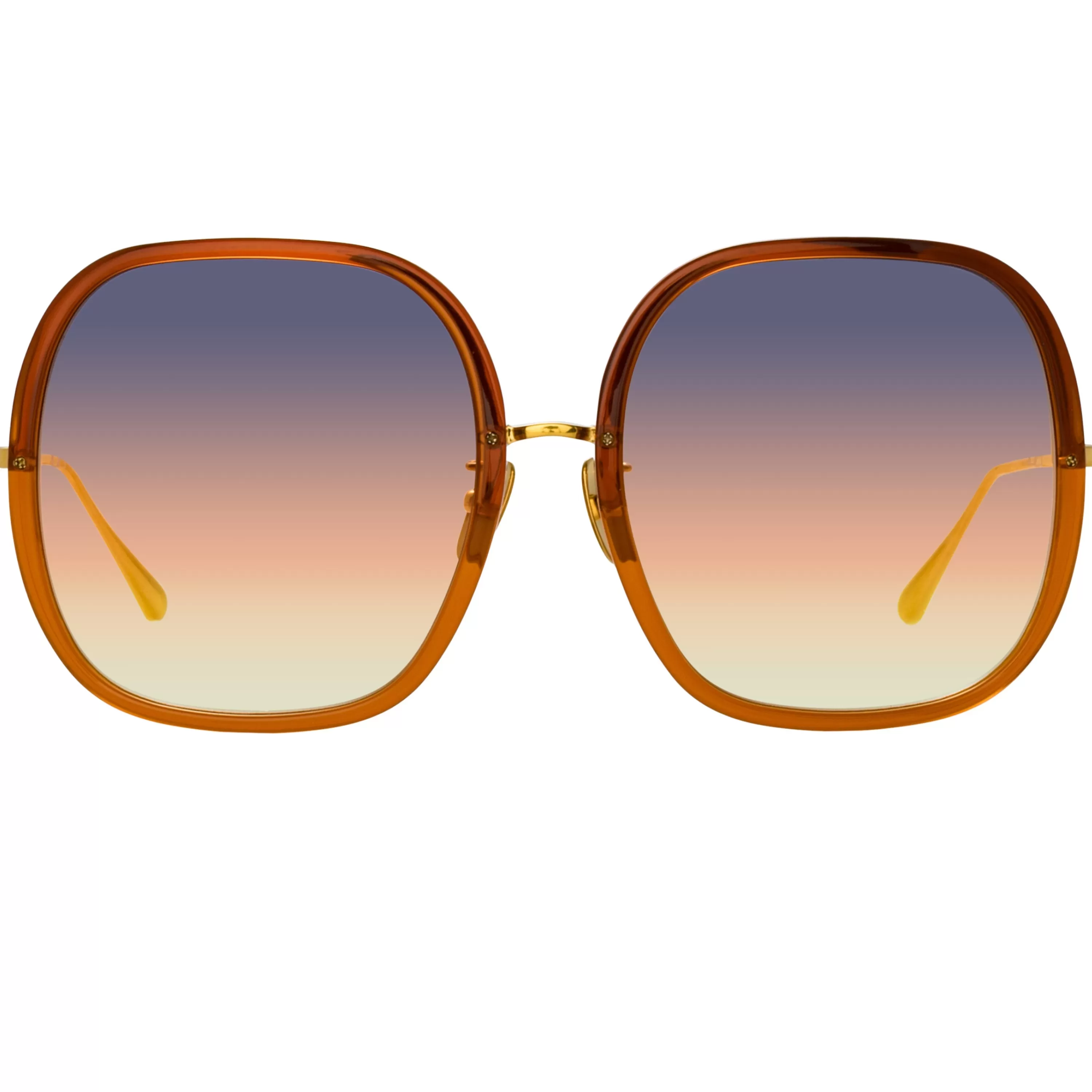 Women LINDA FARROW (U.K.) Celia Oversized Sunglasses in Orange