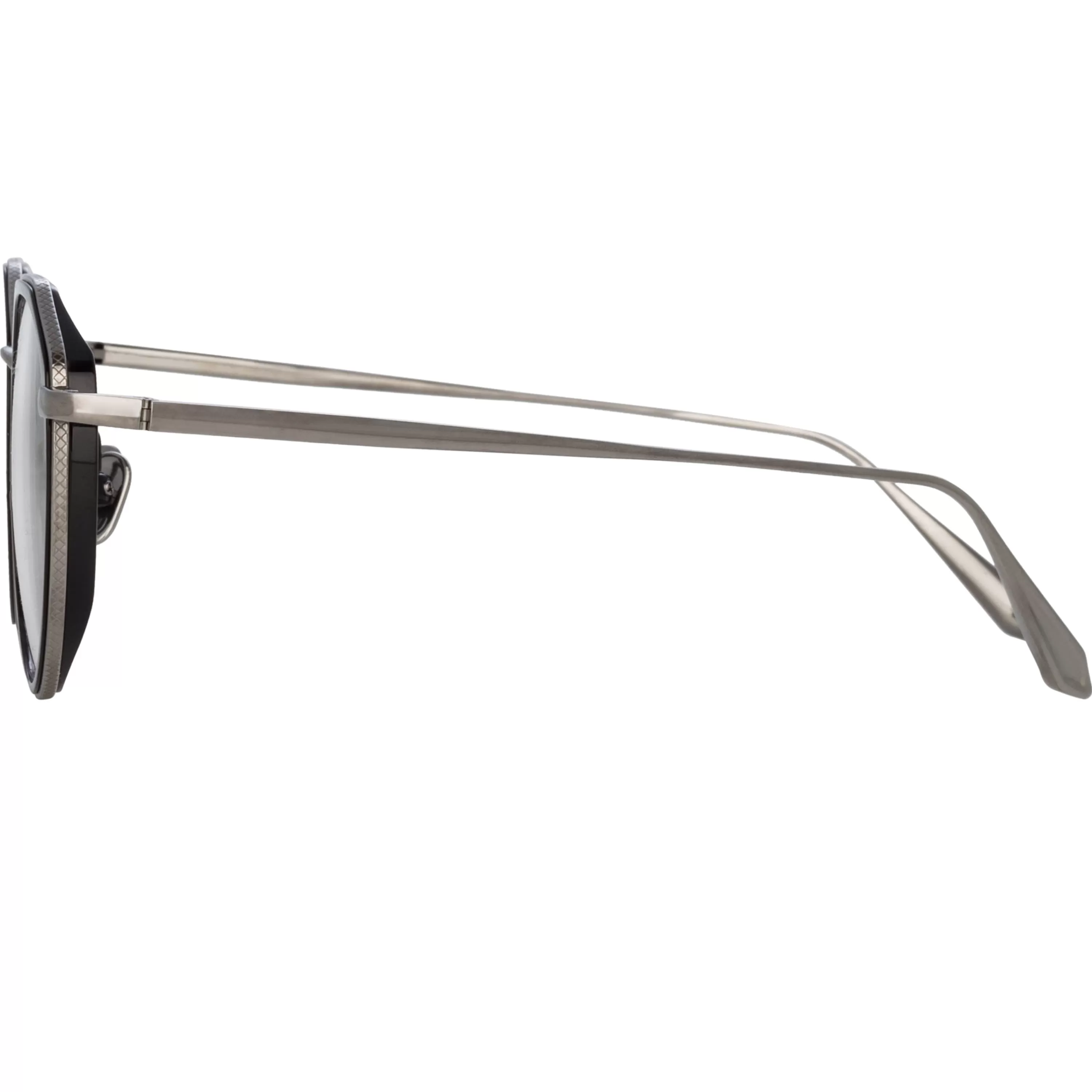 cesar_angular_optical_frame_in_white_gold_and_black_3.webp LINDA FARROW (U.K.) Cesar Angular Optical Frame in White Gold and Black